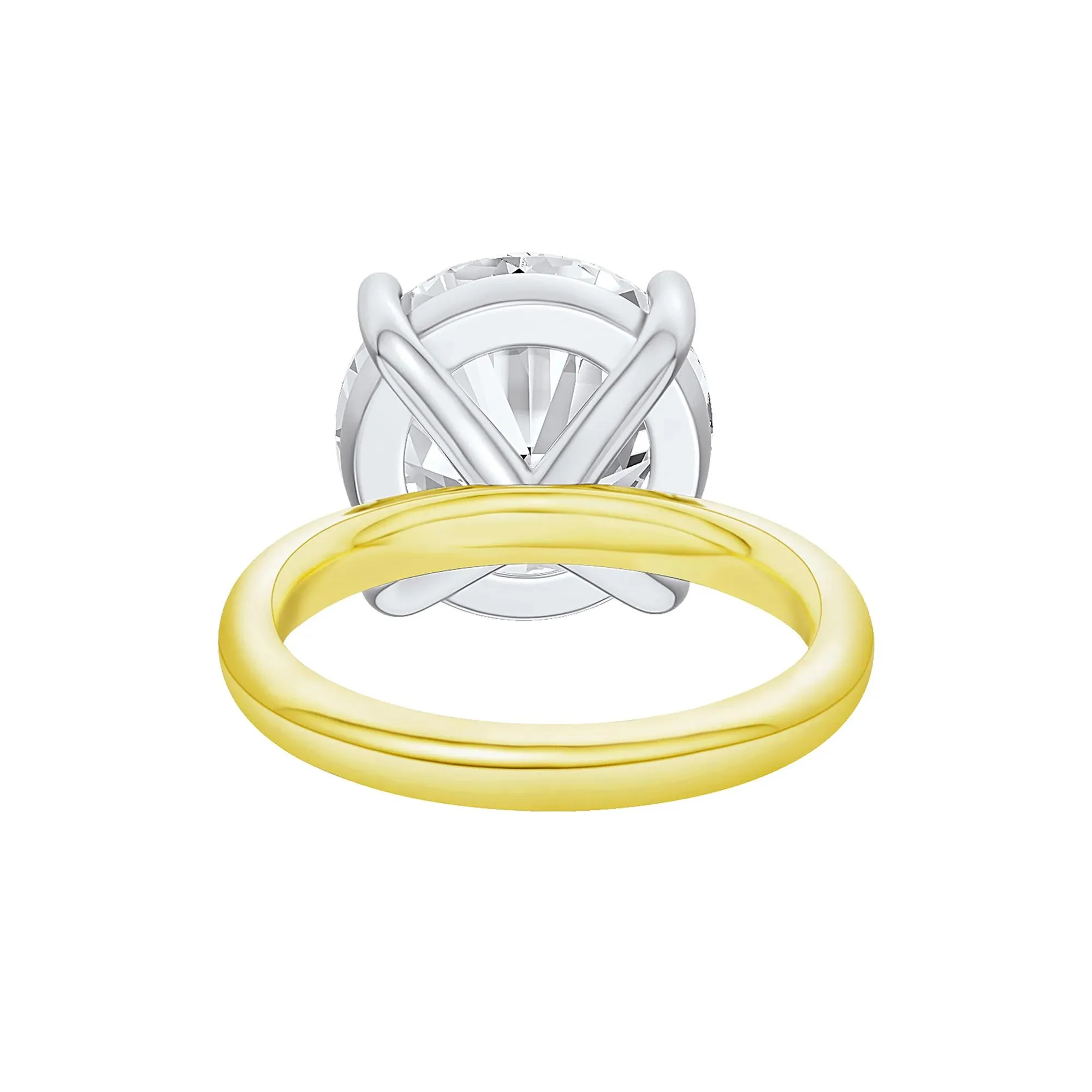 Lab Grown Diamond Round Solitaire Ring 14K Yellow & White Gold (9 CT.) Round Brilliant Cut Size 9 2mm - Image 5