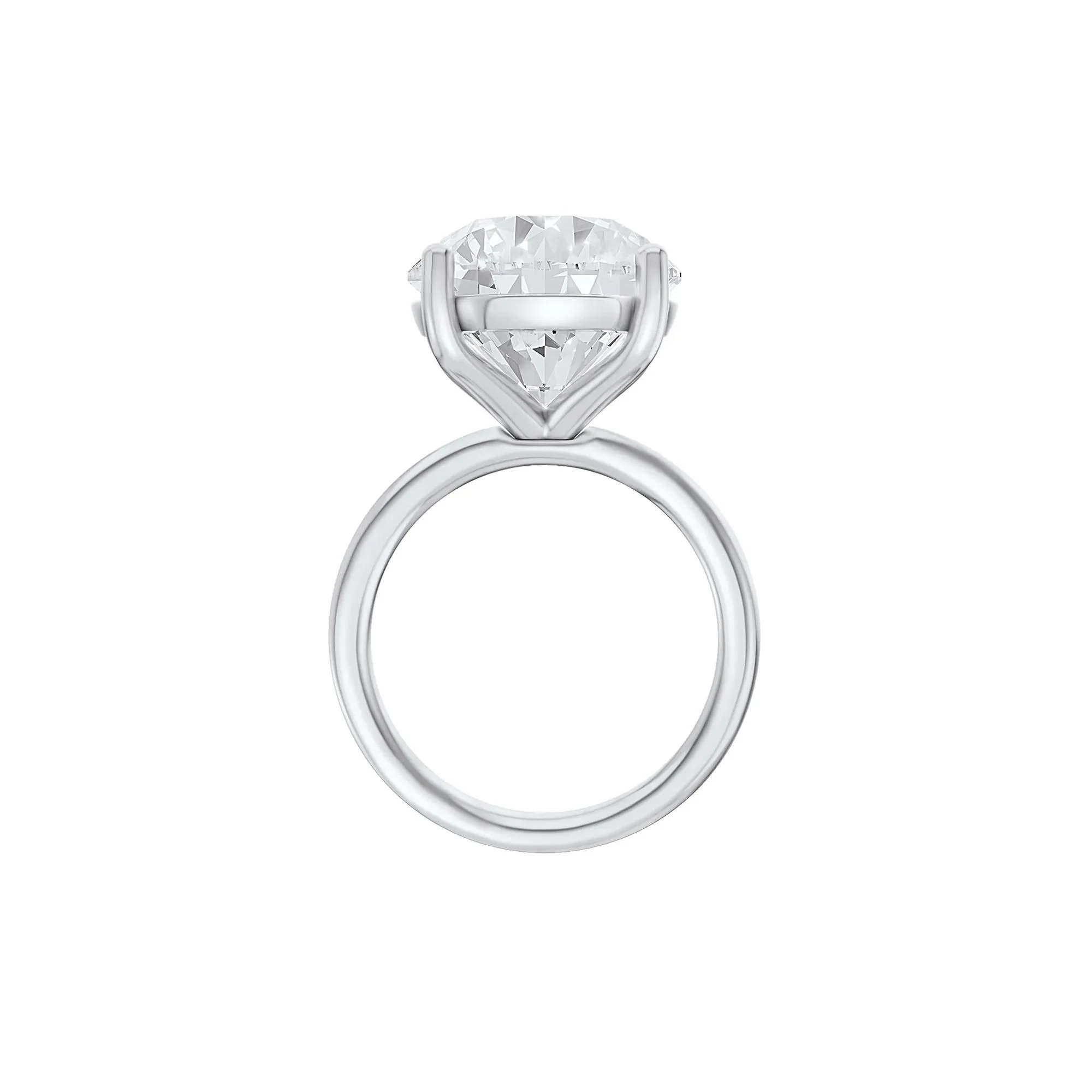 Lab Grown Diamond Round Solitaire Ring Platinum (9 CT.) Round Brilliant Cut White Size 7 2mm - Image 3