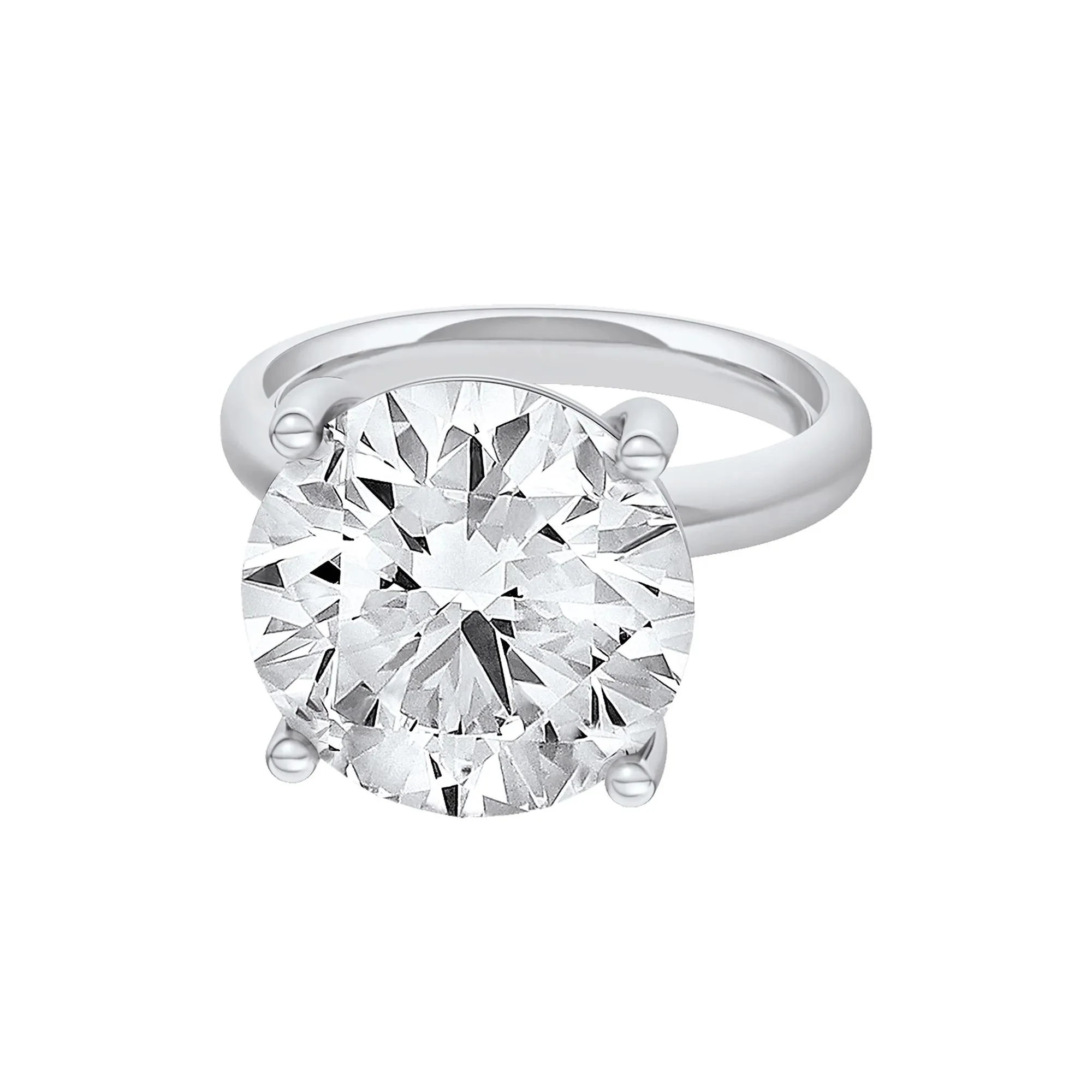 Lab Grown Diamond Round Solitaire Ring Platinum (9 CT.) Round Brilliant Cut White Size 9.5 2mm - Image 2