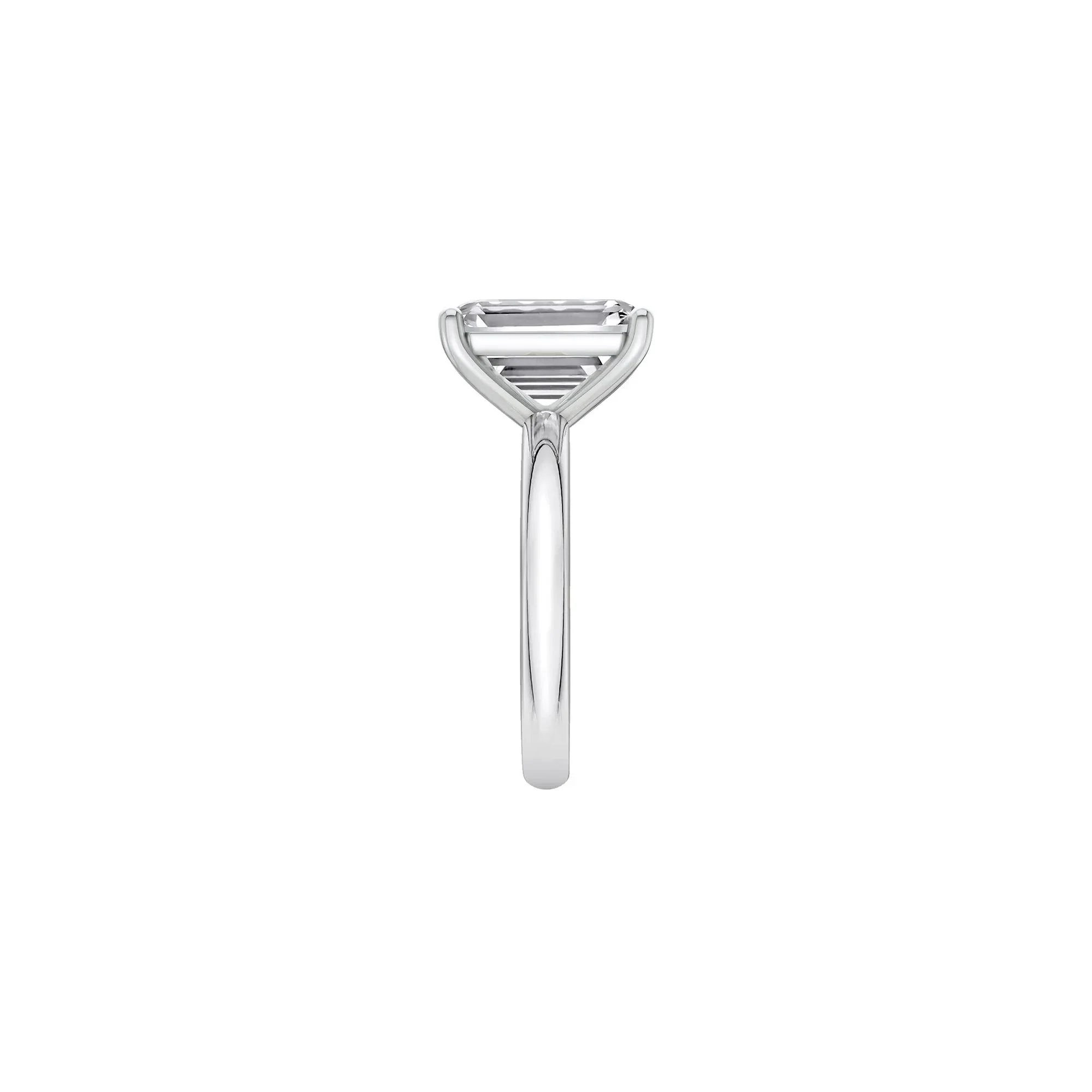 Lab Grown Diamond Emerald-Cut Solitaire Ring 14K White Gold (5 CT.) Size 10 2mm - Image 3
