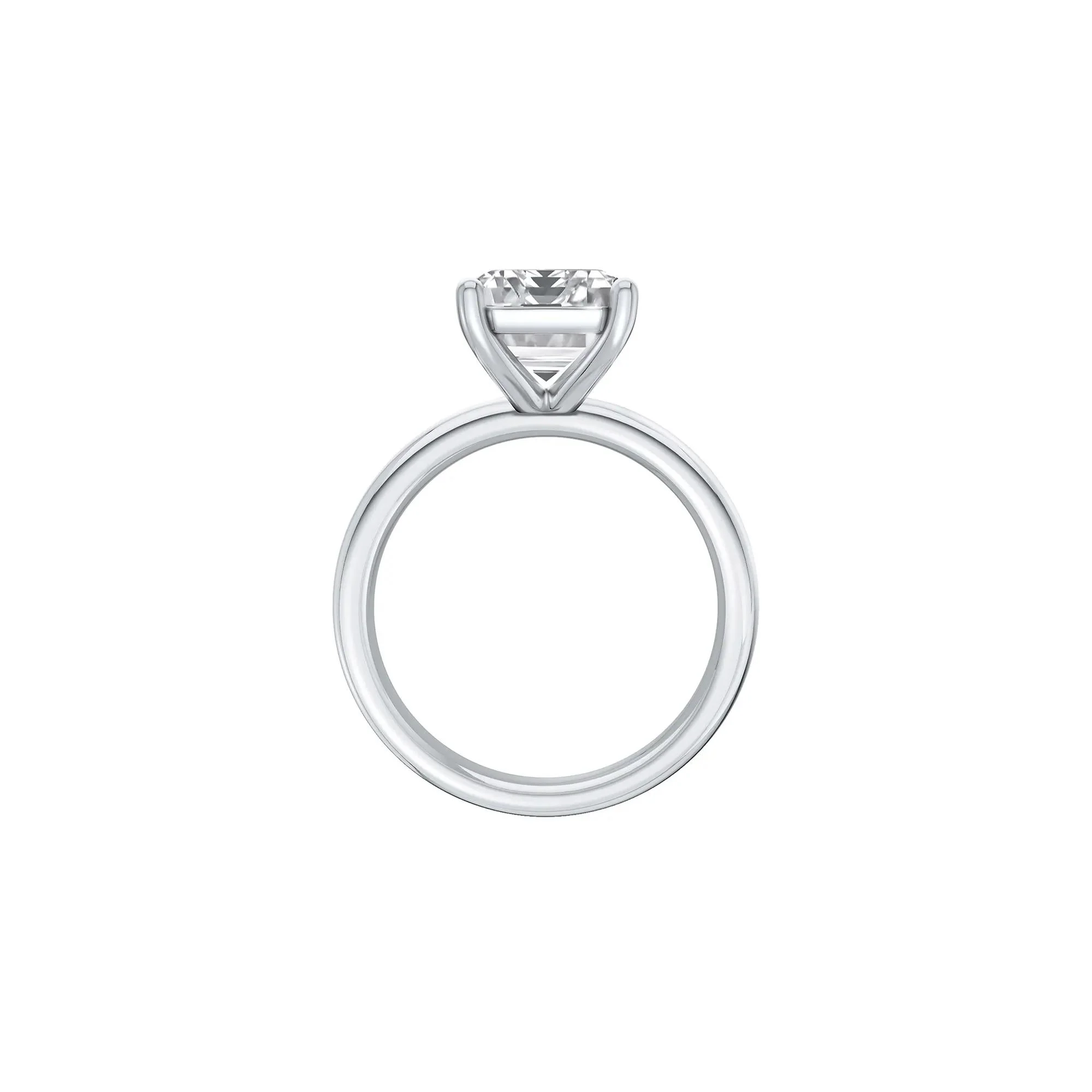 Lab Grown Diamond Emerald-Cut Solitaire Ring Platinum (5 CT.) White Size 12 2mm - Image 2