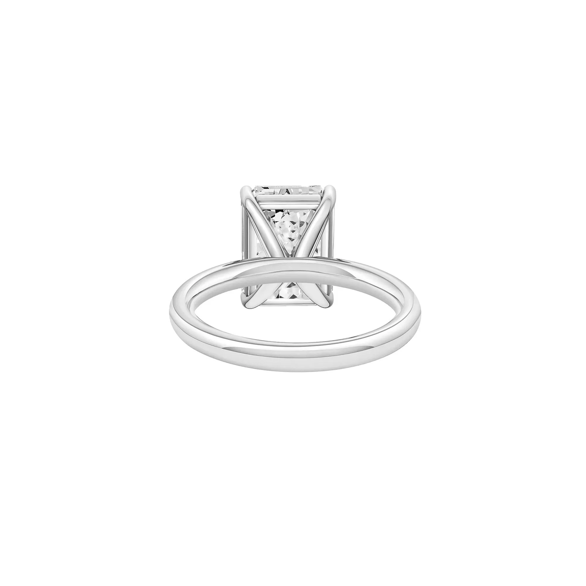 Lab Grown Diamond Emerald-Cut Solitaire Ring Platinum (5 CT.) White Size 12 2mm - Image 4