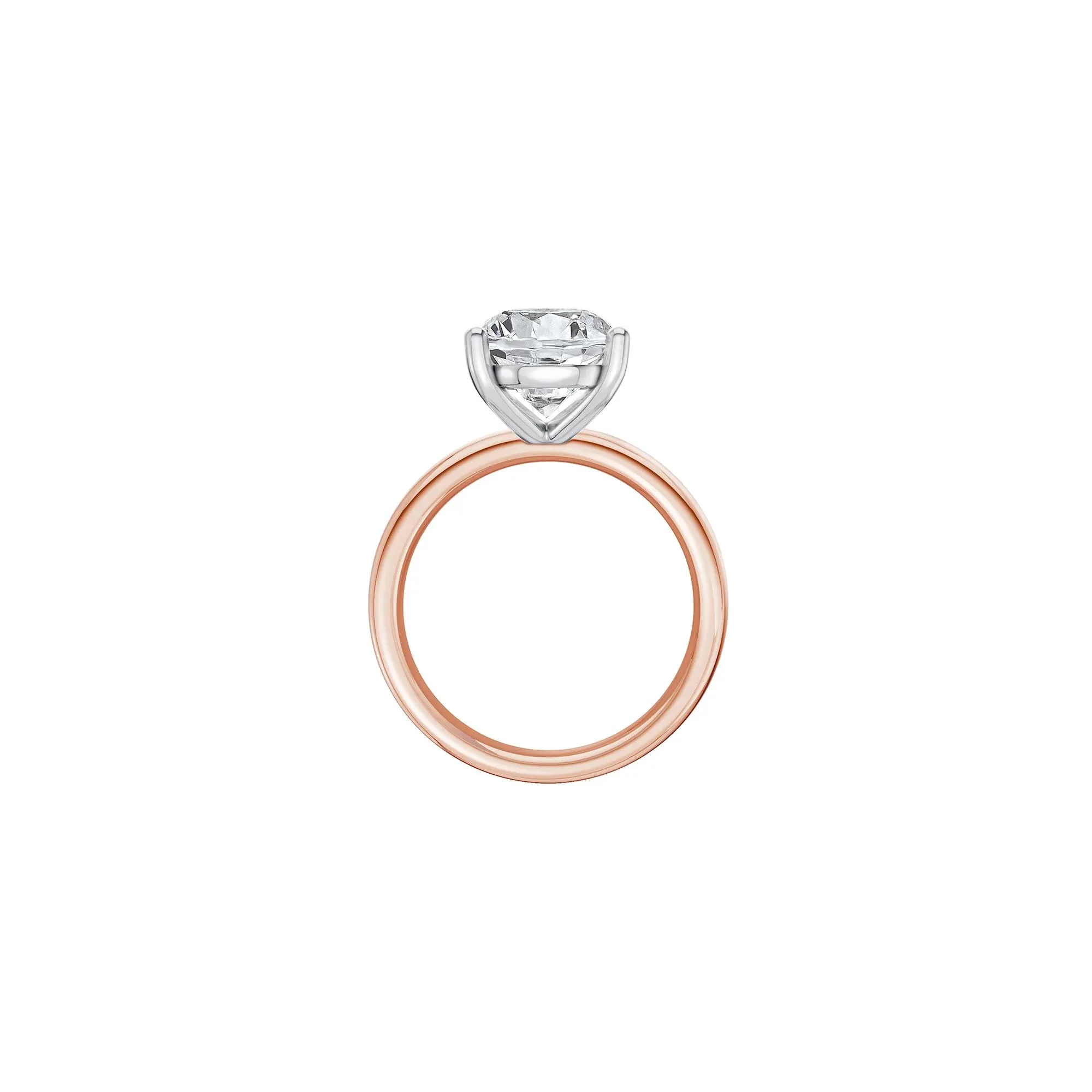 Lab Grown Diamond Pear-Shaped Solitaire Ring 14K Rose & White Gold (5 CT.) Size 7.5 2mm - Image 2