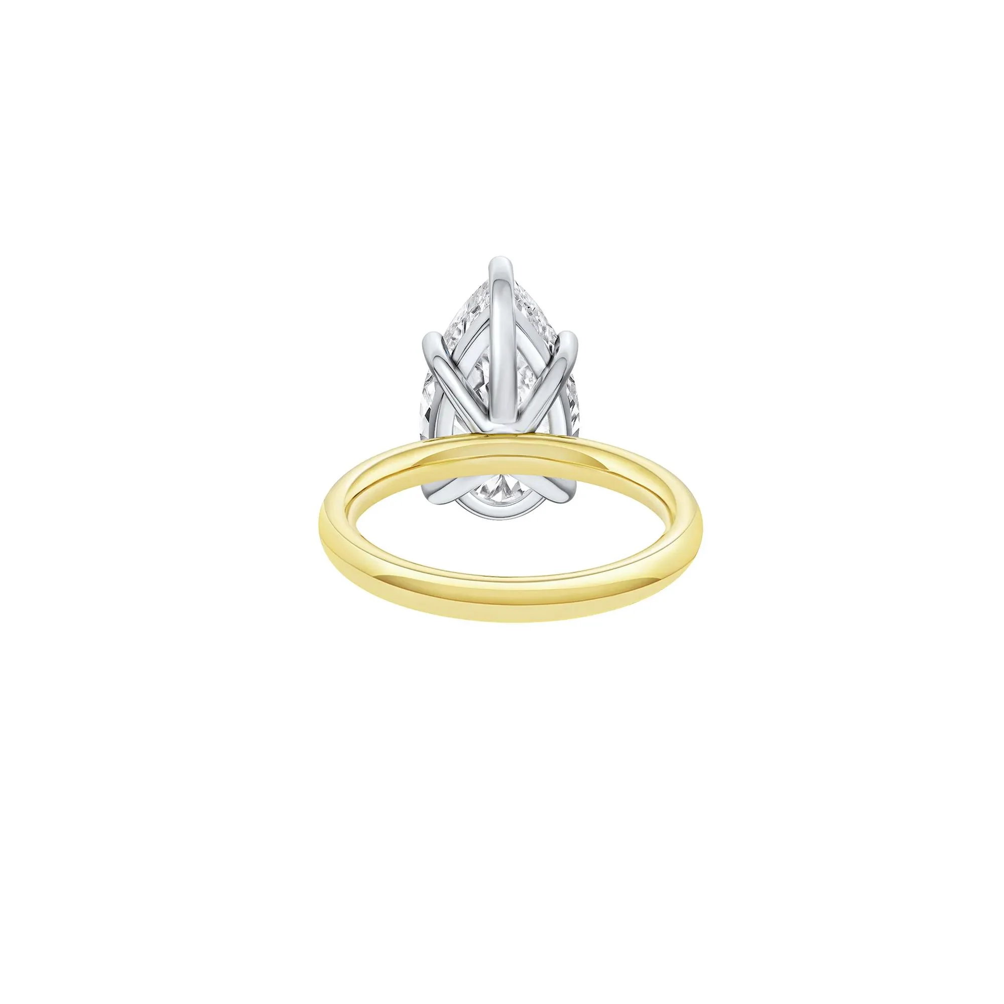Lab Grown Diamond Pear-Shaped Solitaire Ring 14K Yellow & White Gold (5 CT.) Size 5 2mm - Image 4