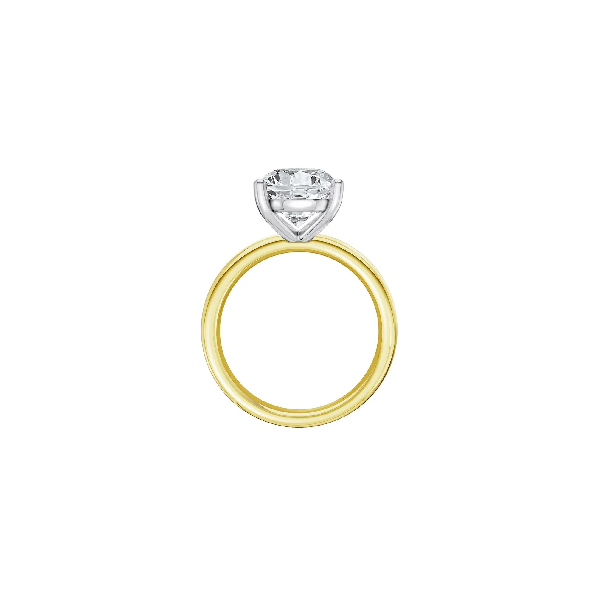 Lab Grown Diamond Pear-Shaped Solitaire Ring 14K Yellow & White Gold (5 CT.) Size 6 2mm - Image 2