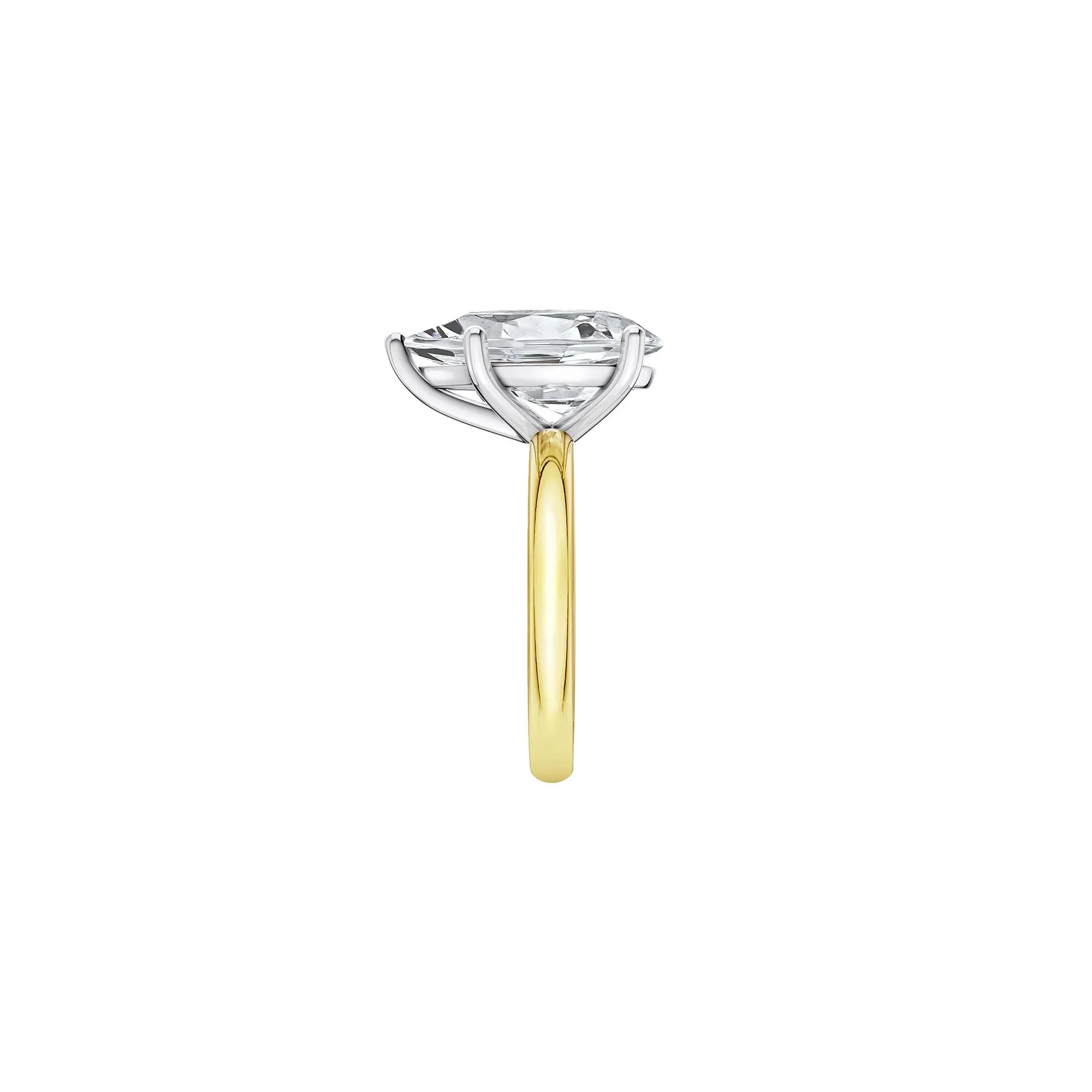 Lab Grown Diamond Pear-Shaped Solitaire Ring 14K Yellow & White Gold (5 CT.) Size 7 2mm - Image 3
