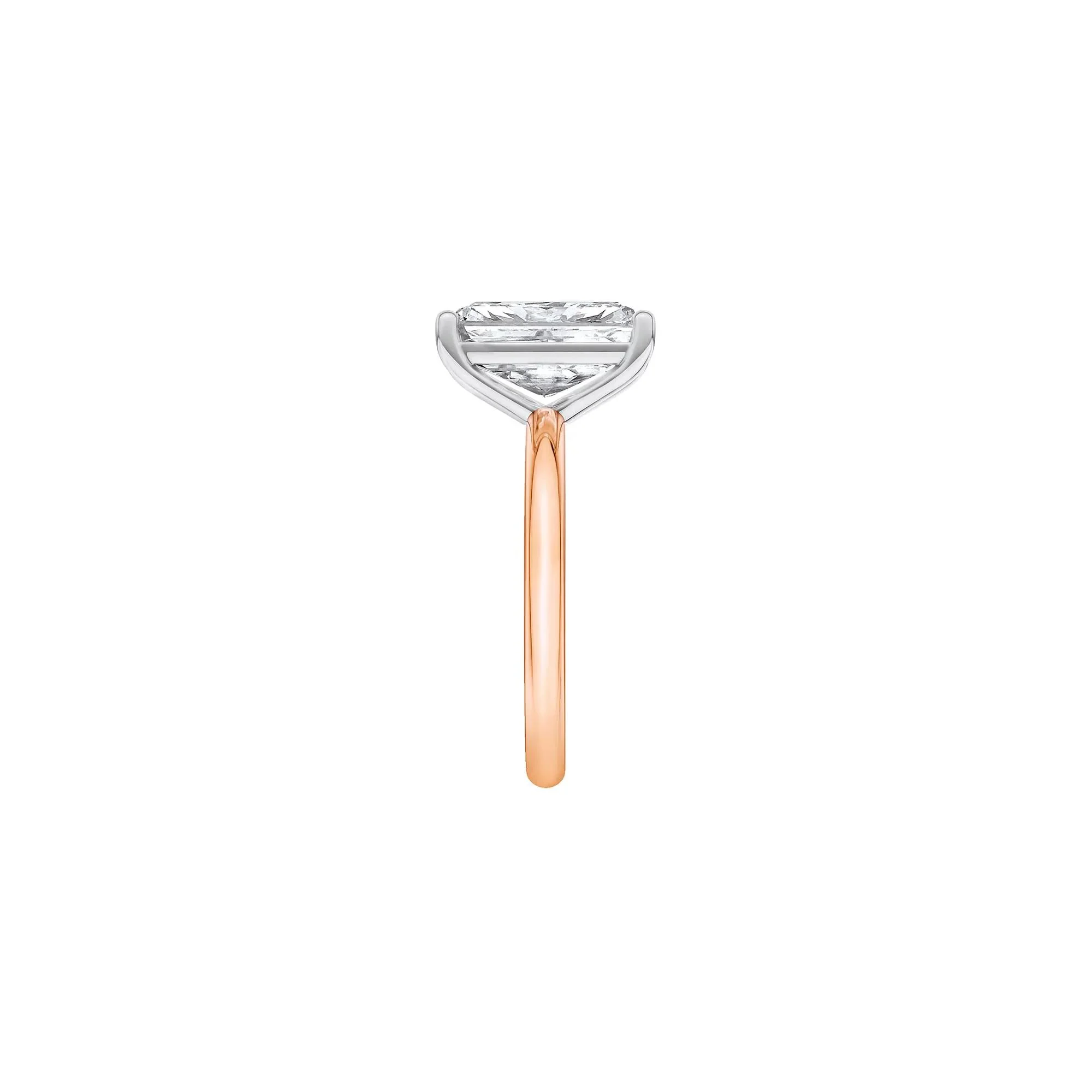 Lab Grown Diamond Radiant-Cut Solitaire Ring 14K Rose & White Gold (4 CT.) Size 12 2mm - Image 3