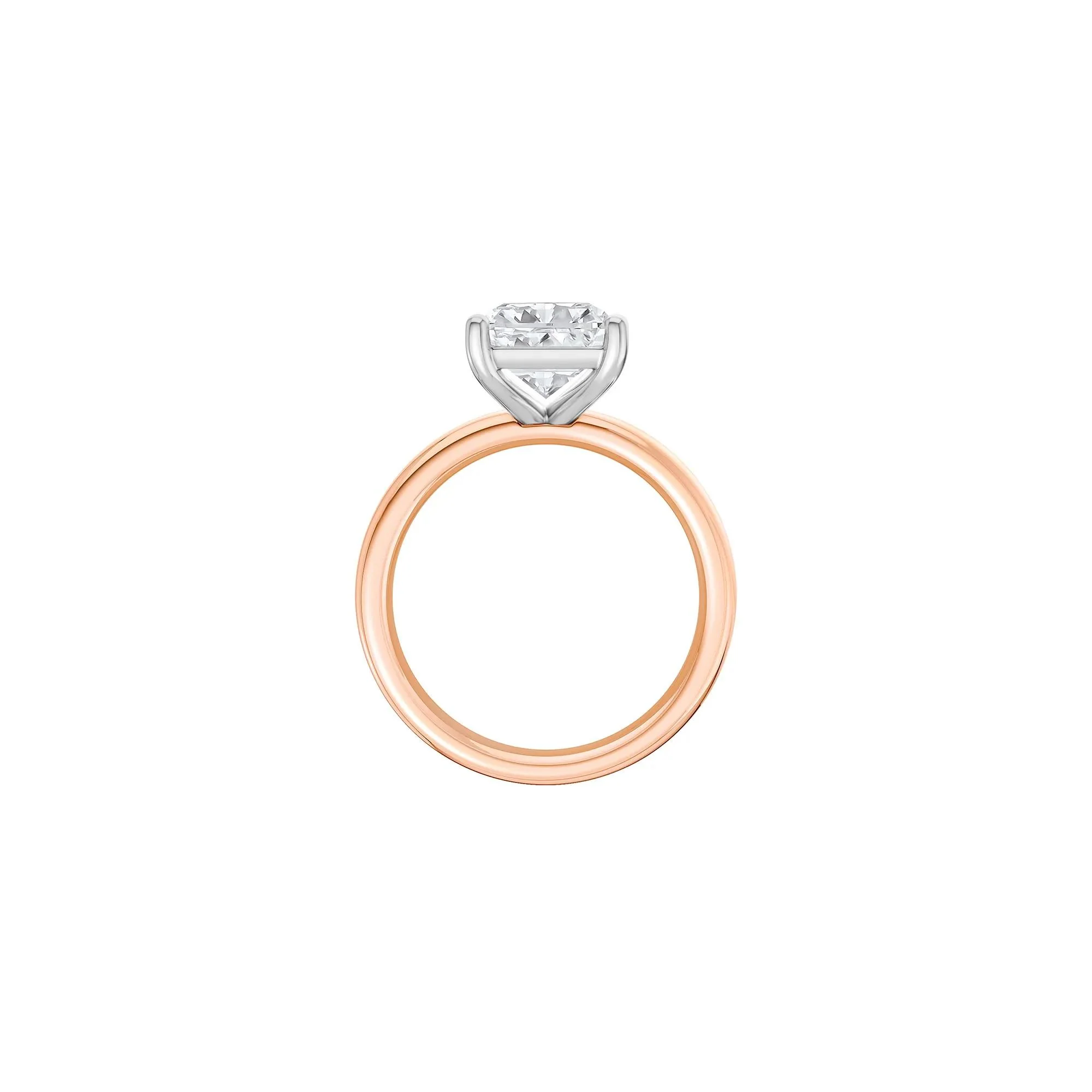 Lab Grown Diamond Radiant-Cut Solitaire Ring 14K Rose & White Gold (4 CT.) Size 9.5 2mm - Image 2
