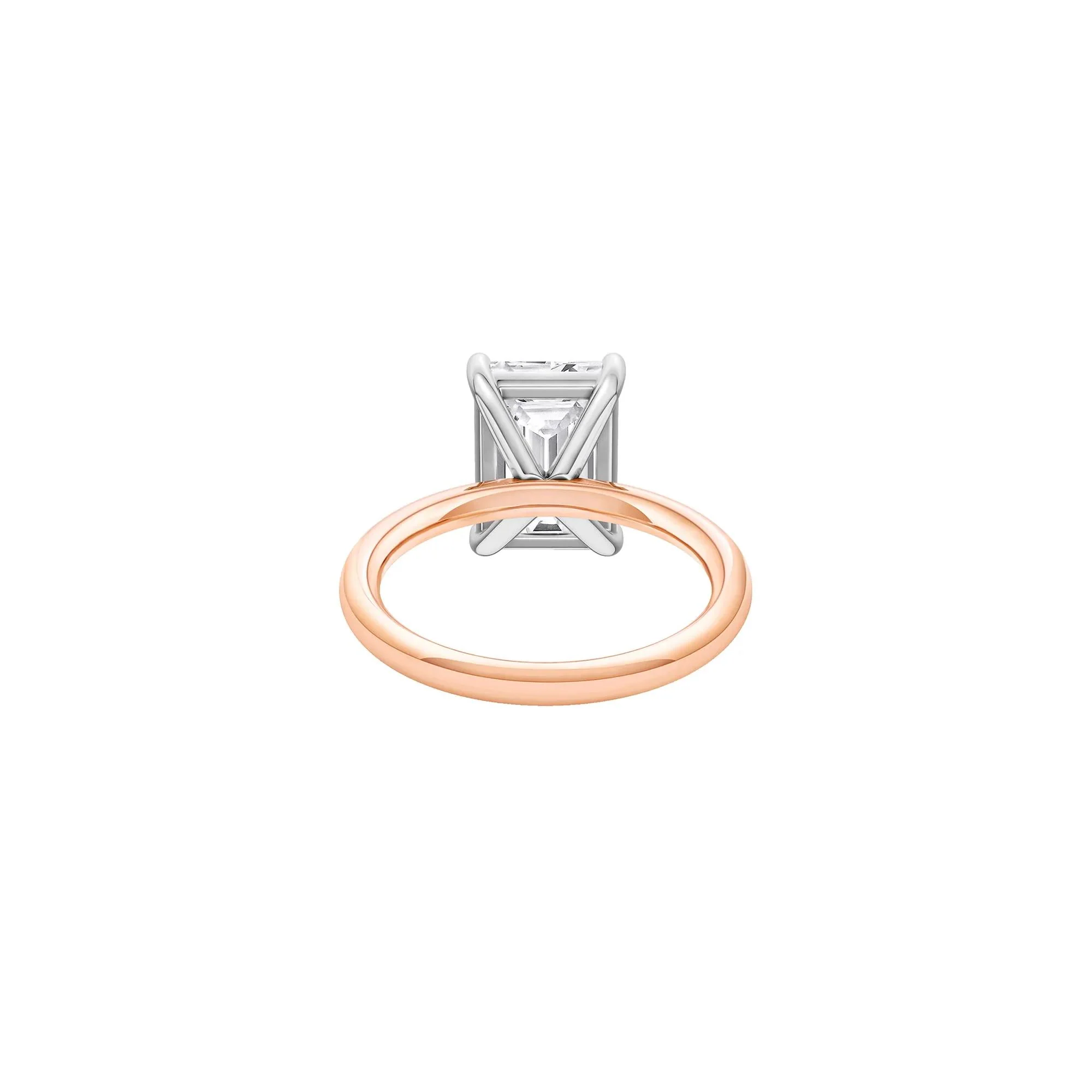 Lab Grown Diamond Radiant-Cut Solitaire Ring 14K Rose & White Gold (4 CT.) Size 9.5 2mm - Image 4