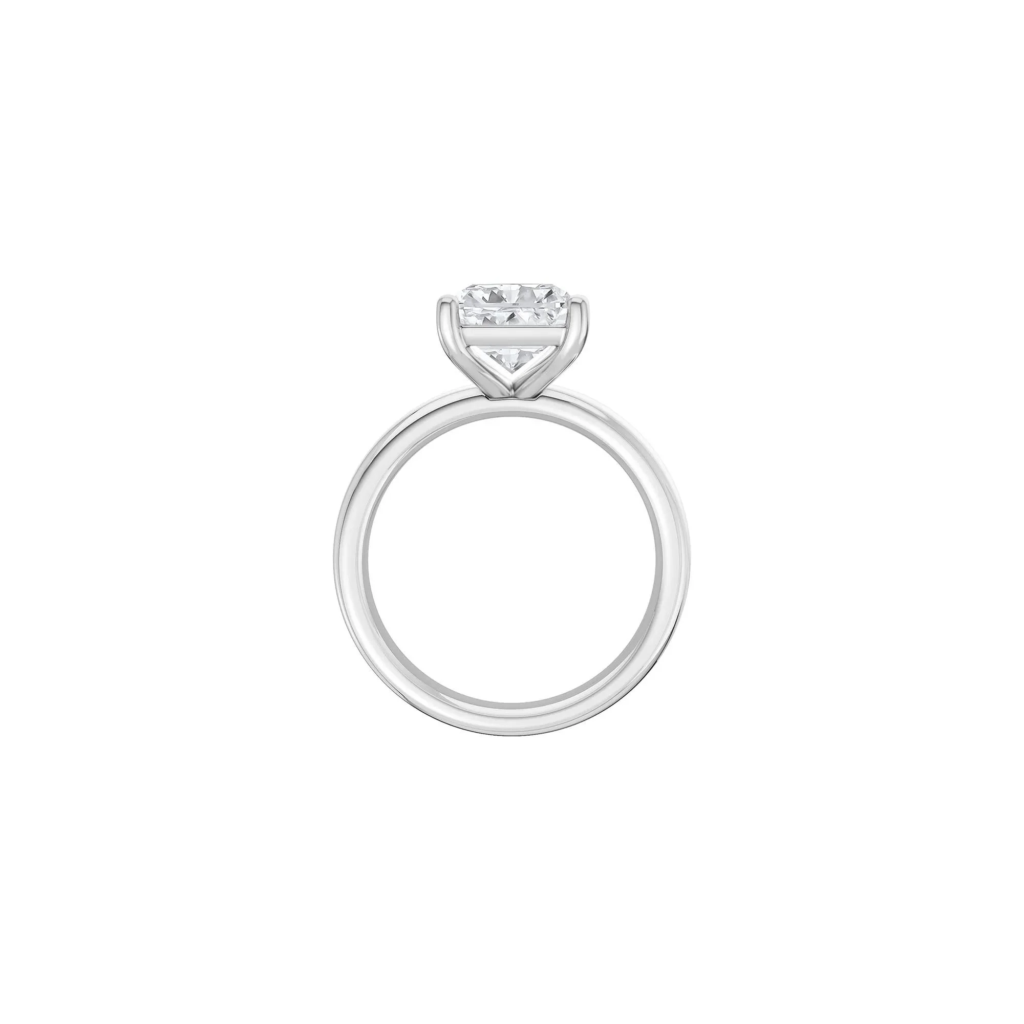 Lab Grown Diamond Radiant-Cut Solitaire Ring Platinum (4 CT.) White Size 6.5 2mm - Image 2