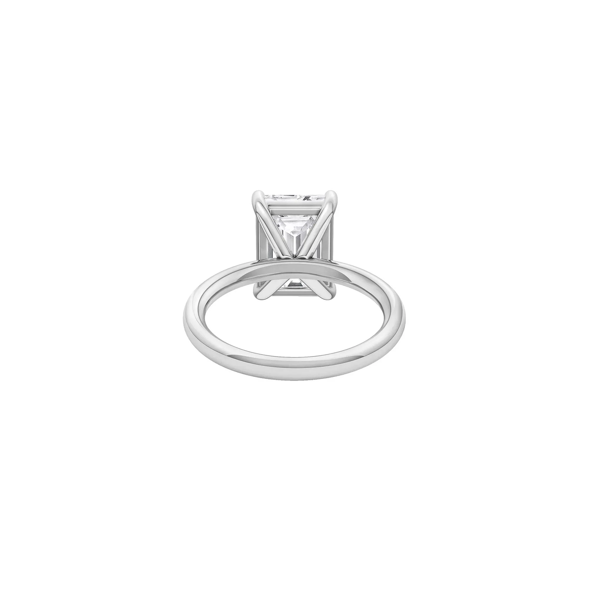 Lab Grown Diamond Radiant-Cut Solitaire Ring Platinum (4 CT.) White Size 9 2mm - Image 4