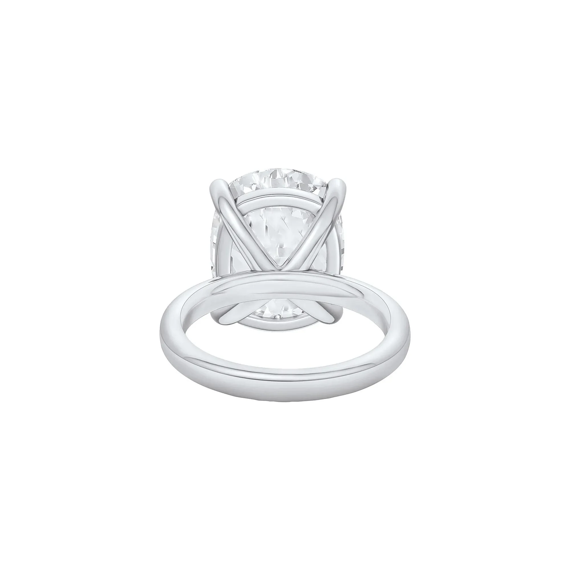 Lab Grown Diamond Elongated Cushion Solitaire Ring 14K White Gold (10 CT.) Size 5.5 2mm - Image 4