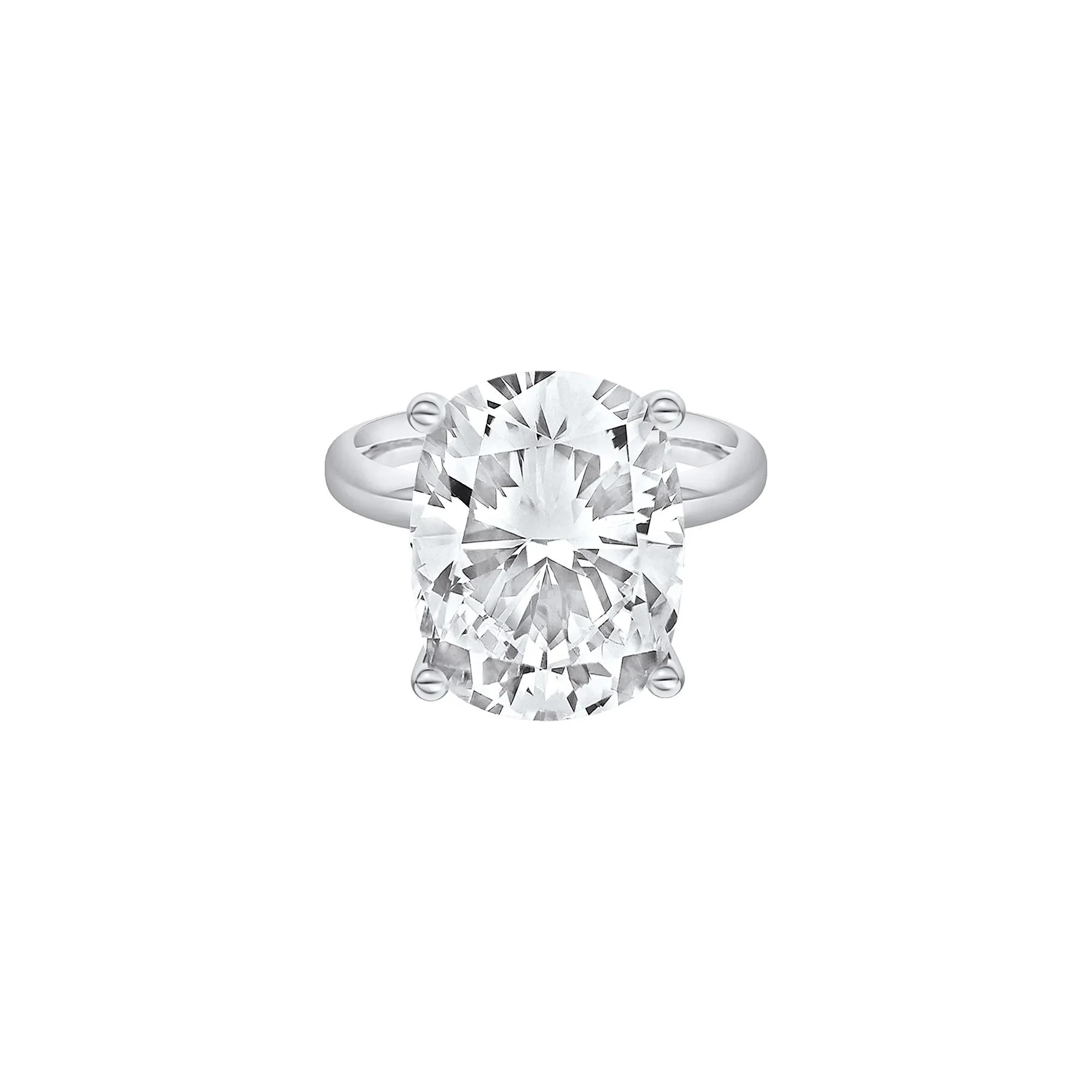 10 CT. Tw. Lab Grown Diamond Elongated Cushion-Cut Engagement Ring Platinum White Size 5 2mm