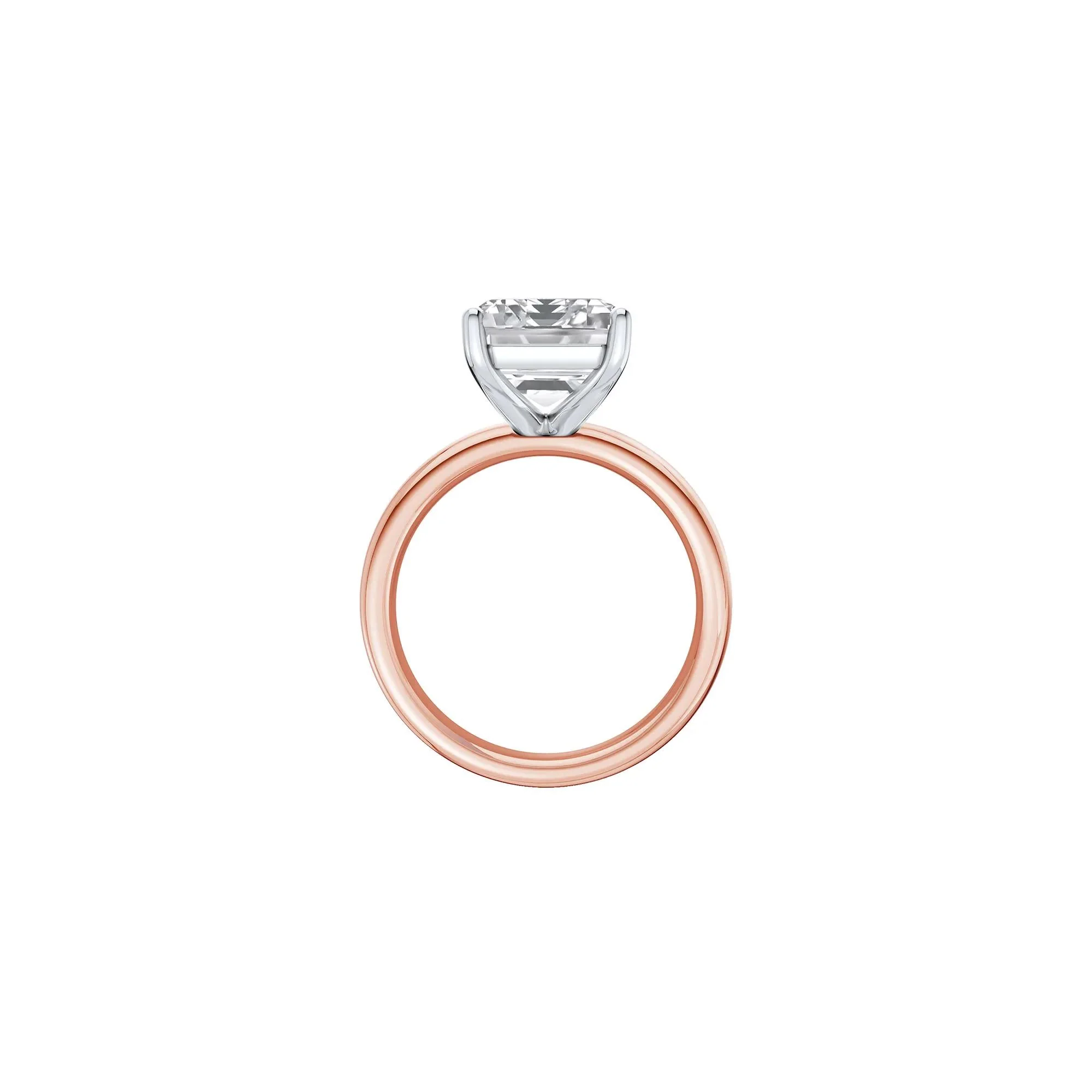 Lab Grown Diamond Emerald-Cut Solitaire Ring 14K Rose & White Gold (6 CT.) Size 10 2mm - Image 2