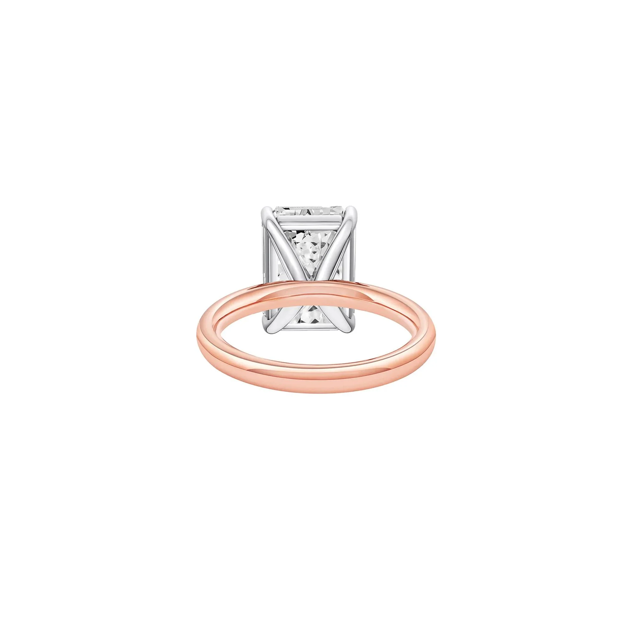 Lab Grown Diamond Emerald-Cut Solitaire Ring 14K Rose & White Gold (6 CT.) Size 7.5 2mm - Image 4