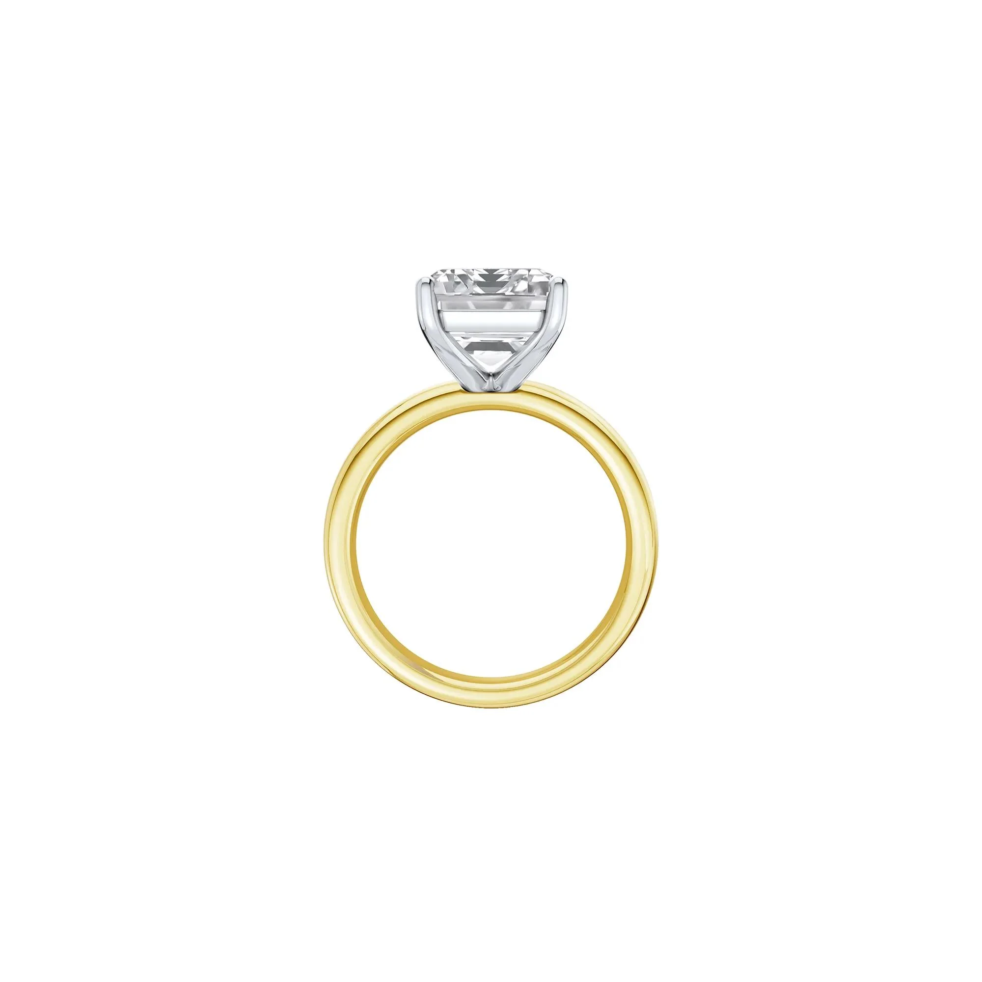 Lab Grown Diamond Emerald-Cut Solitaire Ring 14K Yellow & White Gold (6 CT.) Size 6.5 2mm - Image 2