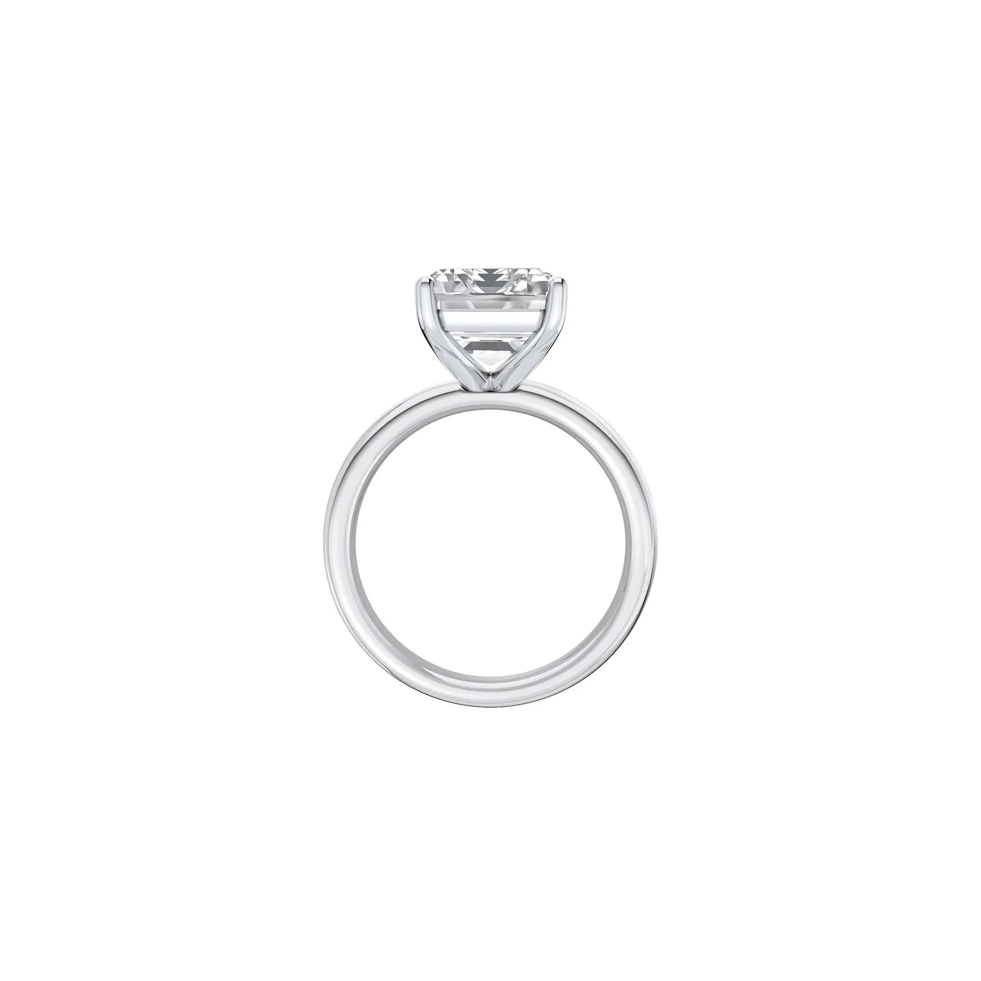 Lab Grown Diamond Emerald-Cut Solitaire Ring Platinum (6 CT.) White Size 7.5 2mm - Image 2