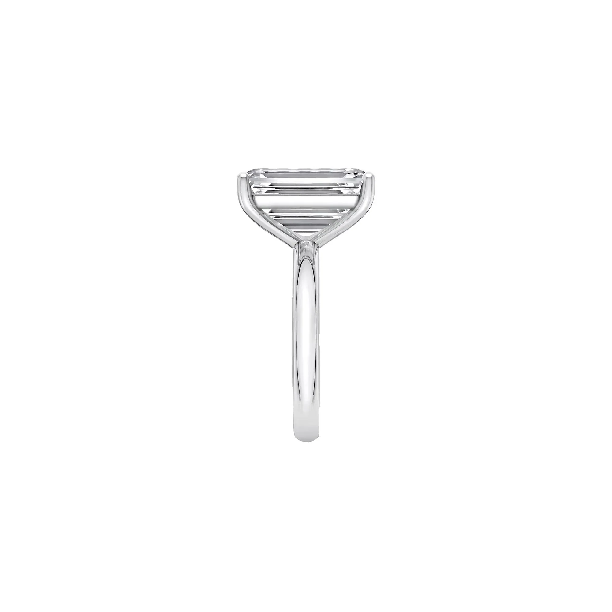 Lab Grown Diamond Emerald-Cut Solitaire Ring 14K White Gold (8 CT.) Size 7.5 2mm - Image 3