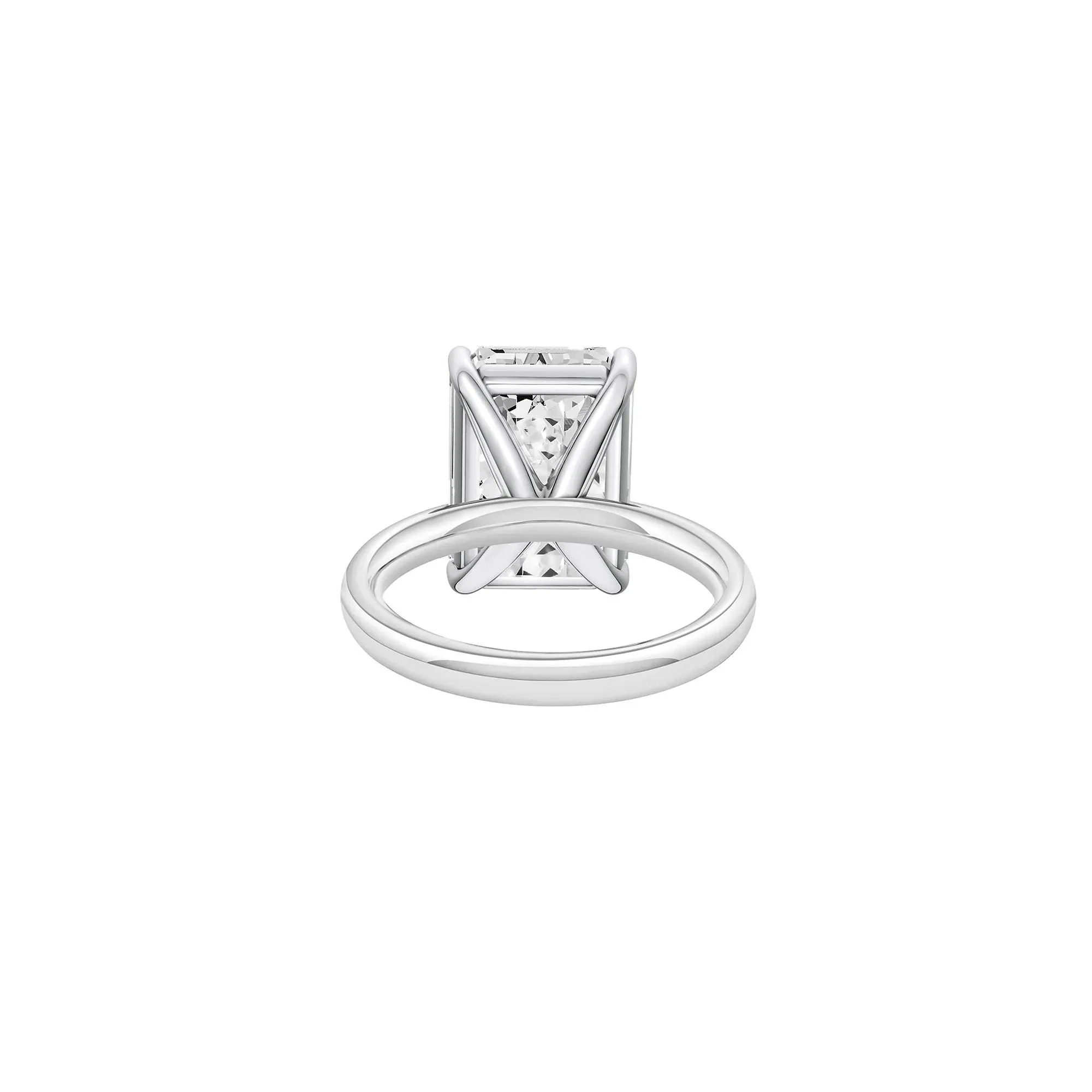 Lab Grown Diamond Emerald-Cut Solitaire Ring Platinum (8 CT.) White Size 12 2mm - Image 4