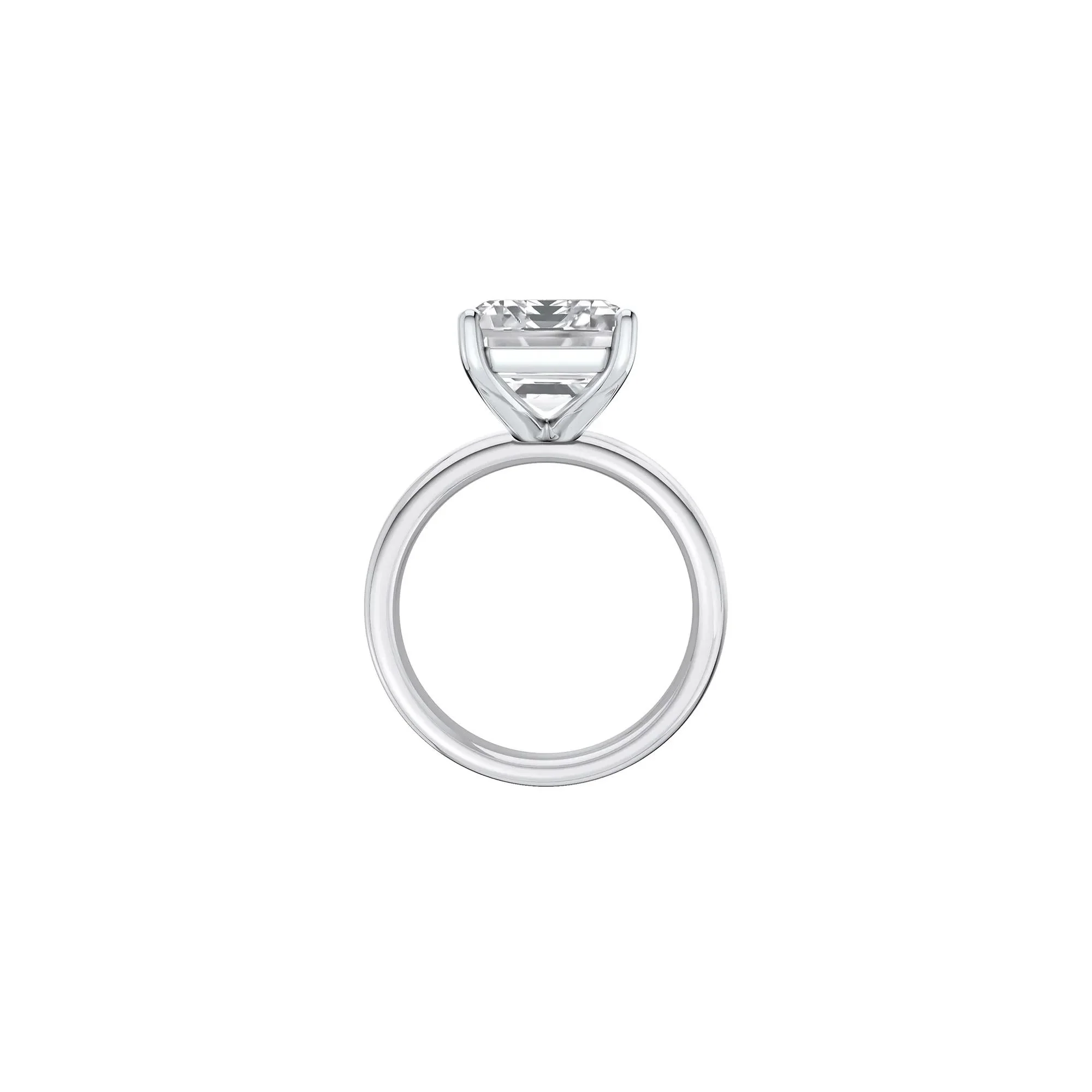 Lab Grown Diamond Emerald-Cut Solitaire Ring Platinum (8 CT.) White Size 8.5 2mm - Image 2