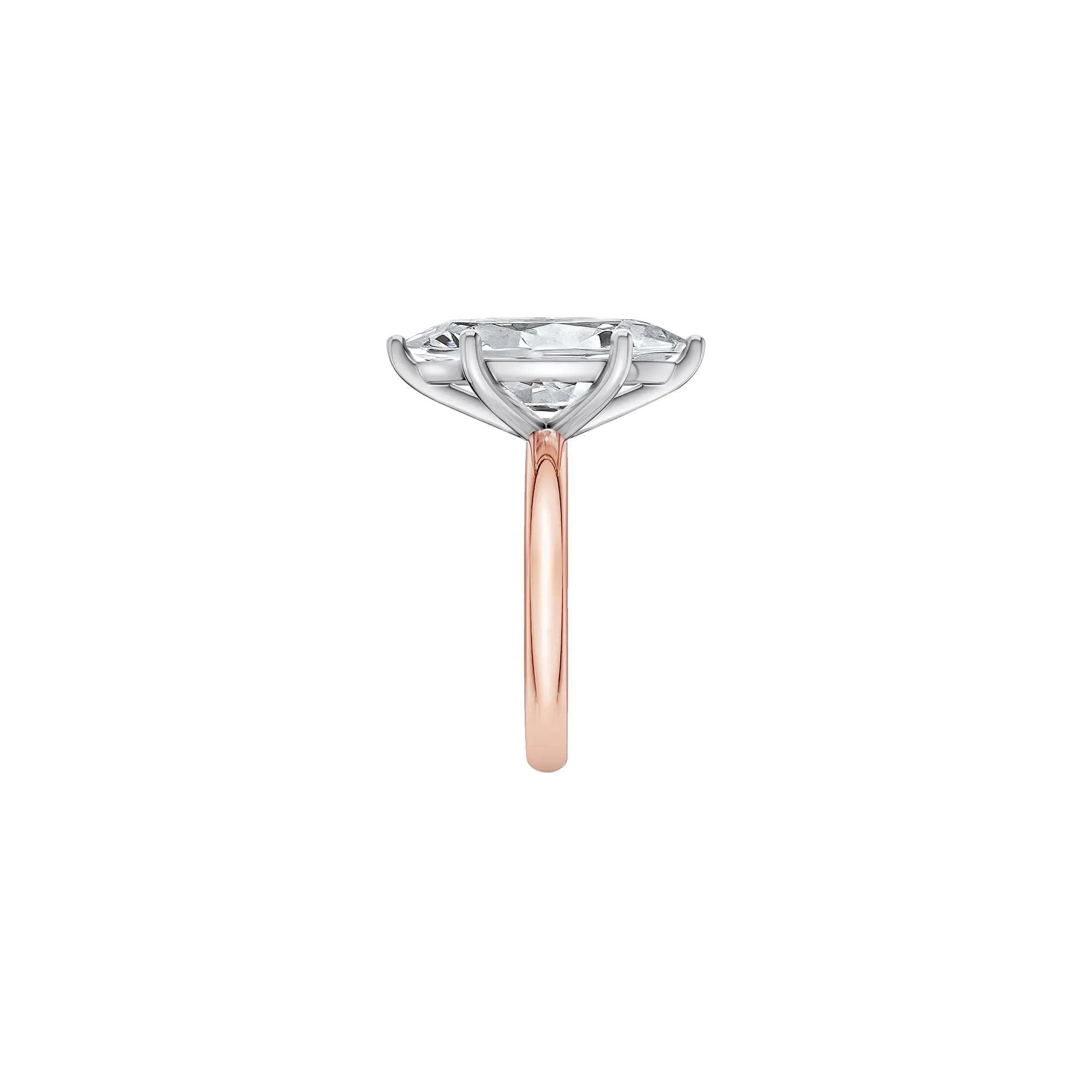Lab Grown Diamond Marquise Solitaire Engagement Ring 14K Rose & White Gold (5 CT.) Size 9.5 2mm - Image 3