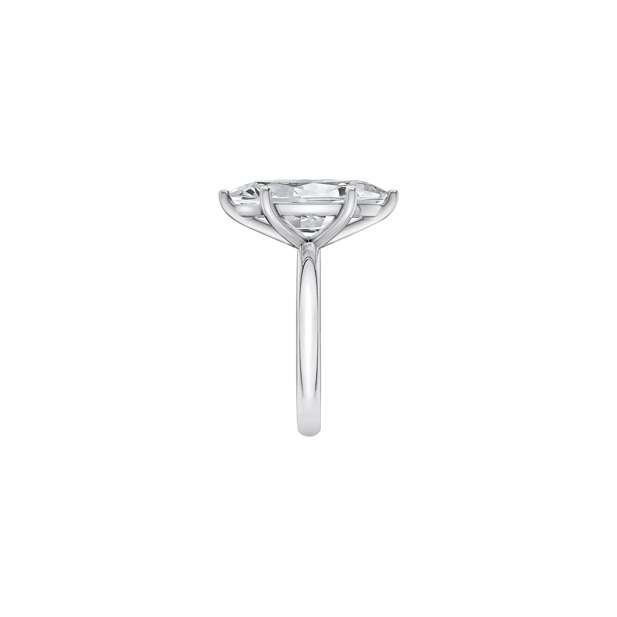 Lab Grown Diamond Marquise Solitaire Engagement Ring 14K White Gold (5 CT.) Size 4 2mm - Image 3