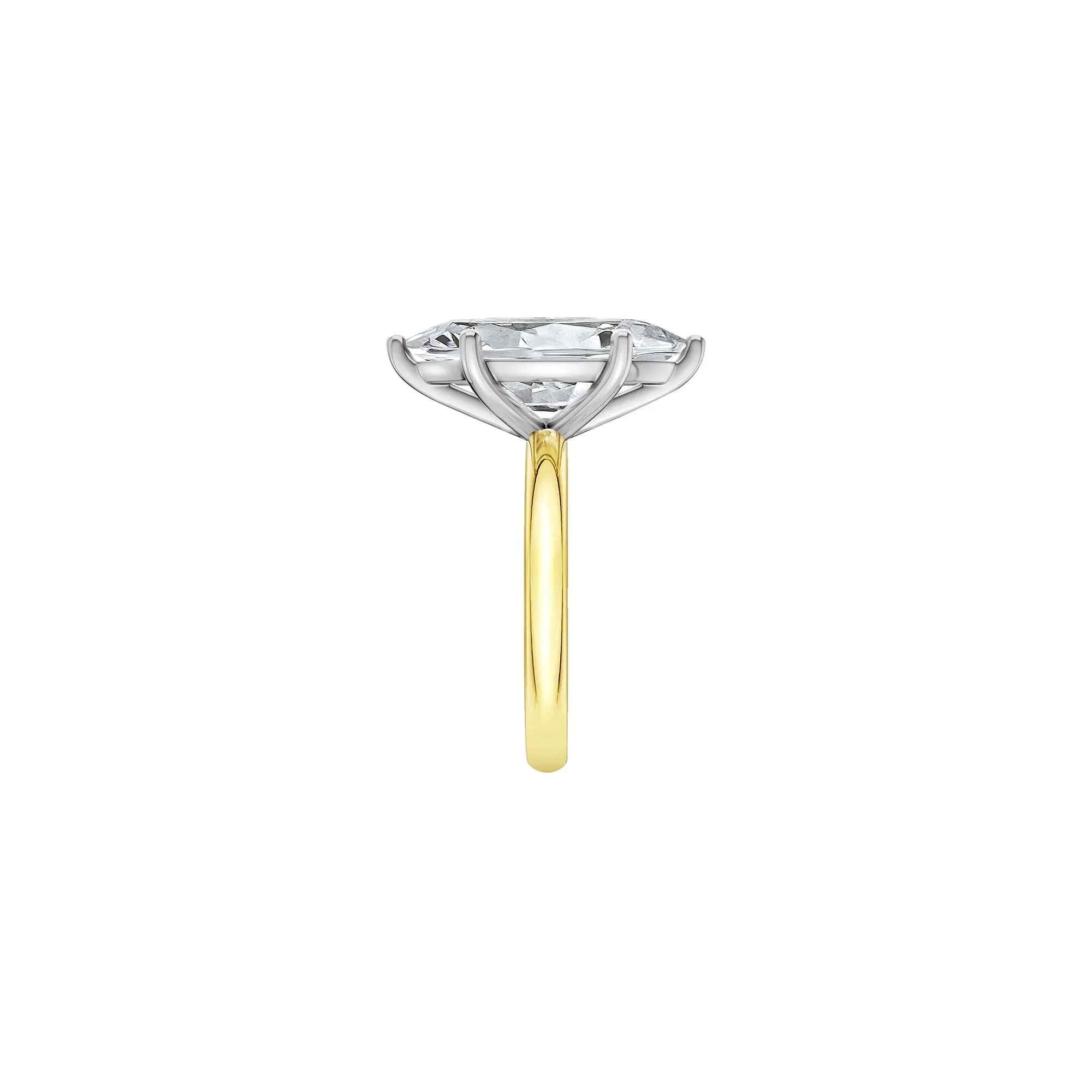 Lab Grown Diamond Marquise Solitaire Engagement Ring 14K Yellow & White Gold (5 CT.) Size 9.5 2mm - Image 3