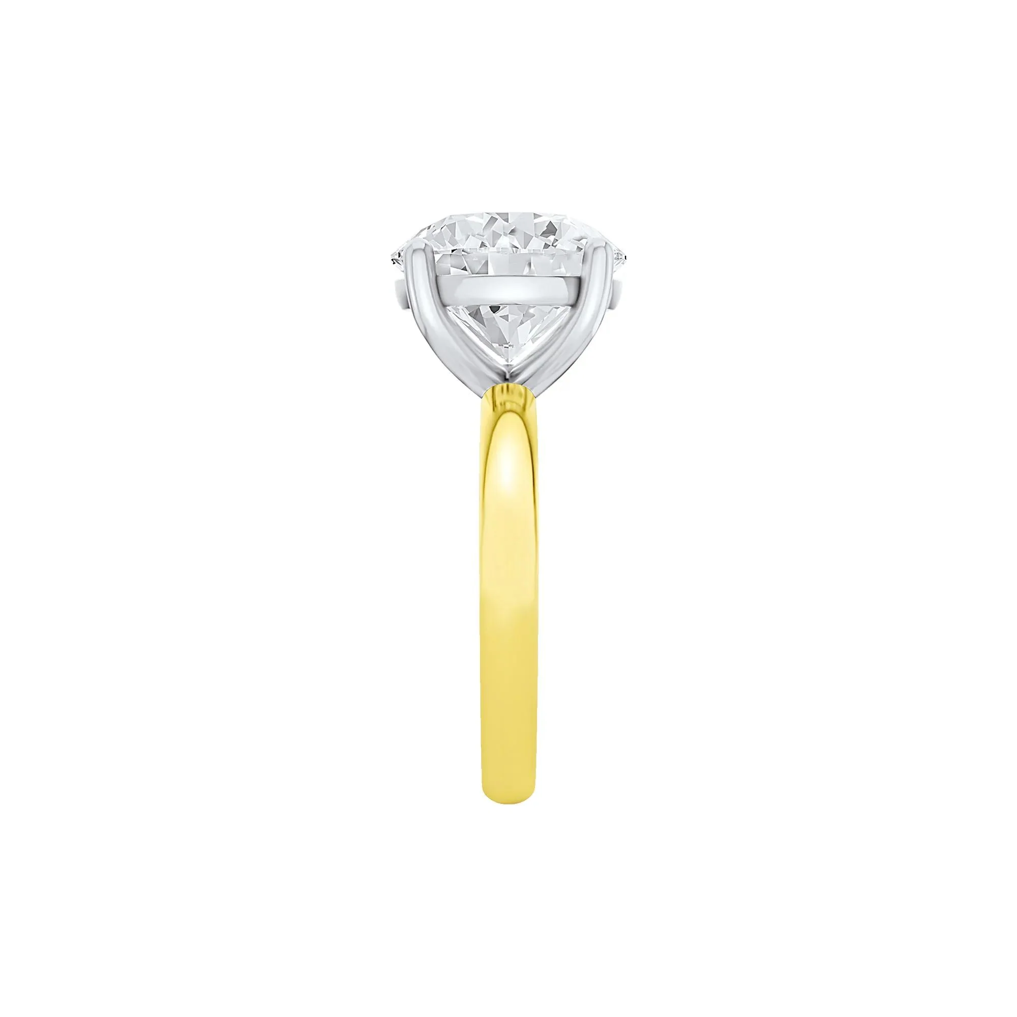 Lab Grown Diamond Round Solitaire Ring 14K Yellow & White Gold (6 CT.) Round Brilliant Cut Size 9.5 2mm - Image 3