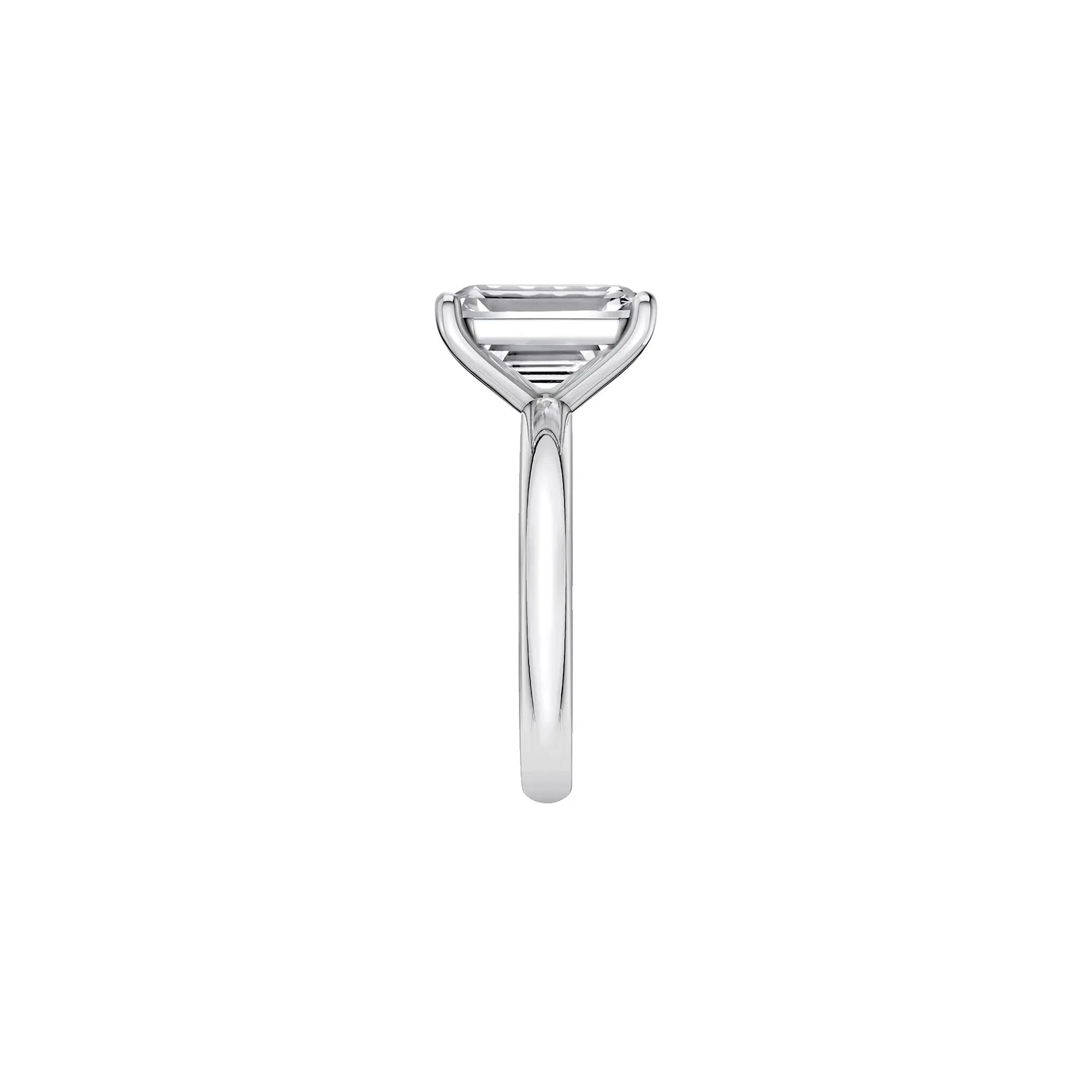 Lab Grown Diamond Emerald-Cut Solitaire Ring Platinum (4 CT.) White Size 6 2mm - Image 3