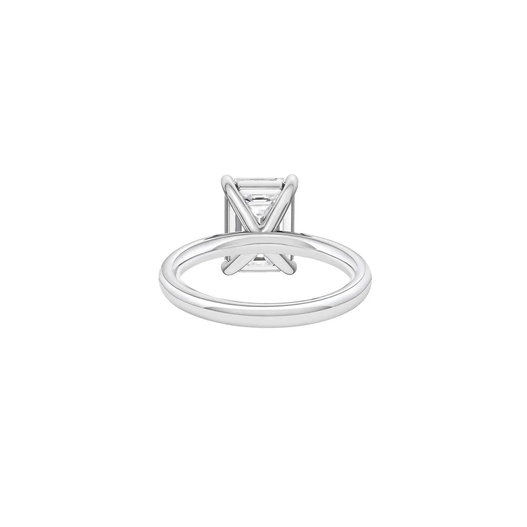 Lab Grown Diamond Emerald-Cut Solitaire Ring Platinum (4 CT.) White Size 6.5 2mm - Image 4