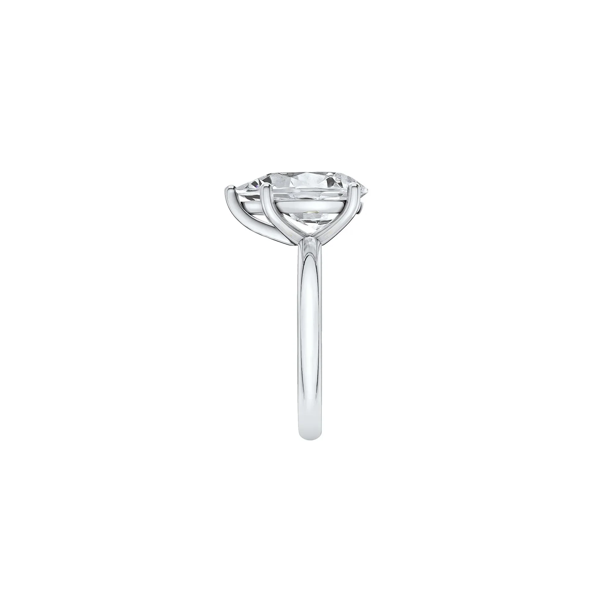 Lab Grown Diamond Pear-Shaped Solitaire Ring 14K White Gold (4 CT.) Size 4 2mm - Image 3