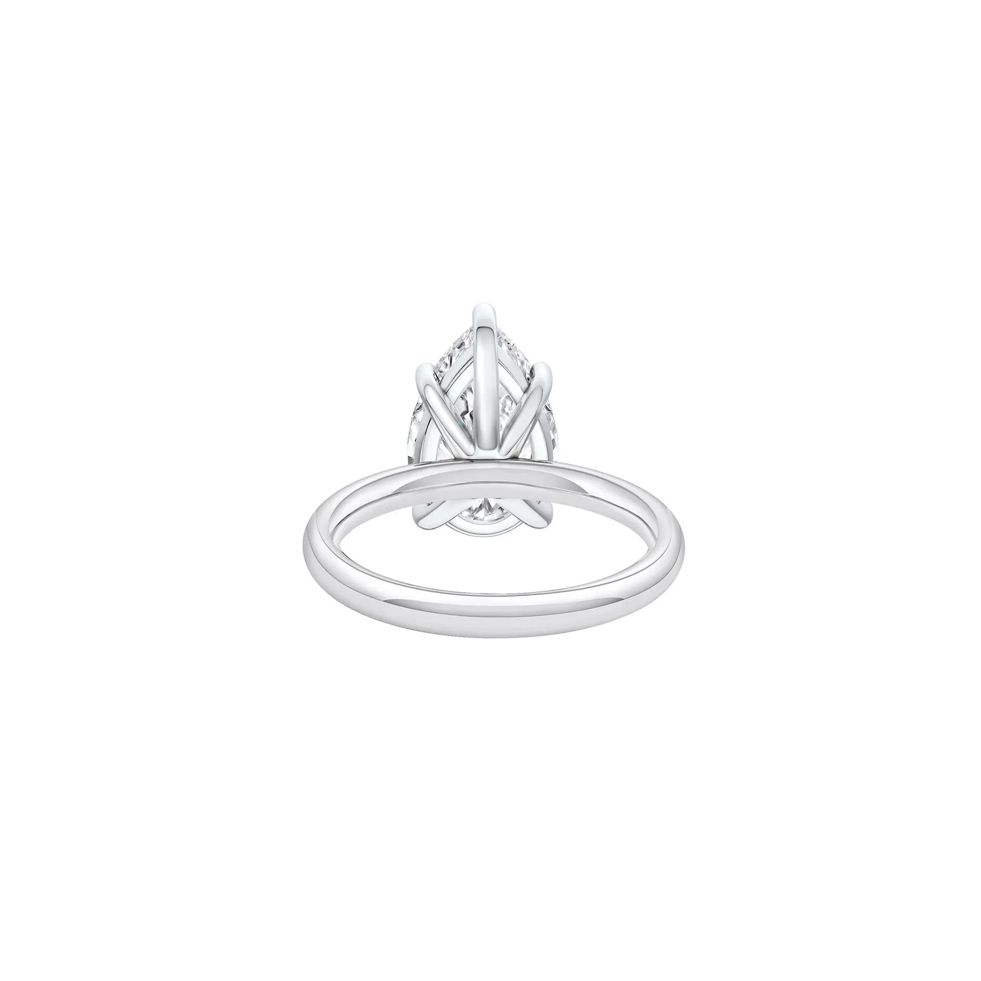 Lab Grown Diamond Pear-Shaped Solitaire Ring 14K White Gold (4 CT.) Size 7 2mm - Image 4