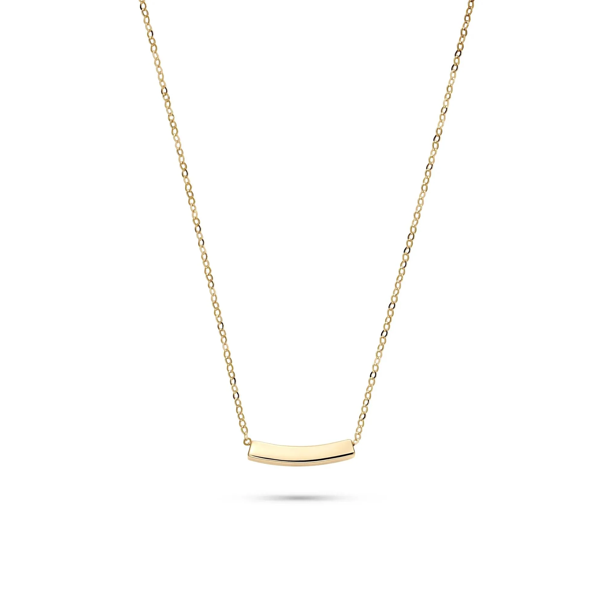 Bar Pendant Necklace 14K Yellow Gold Size 18"
