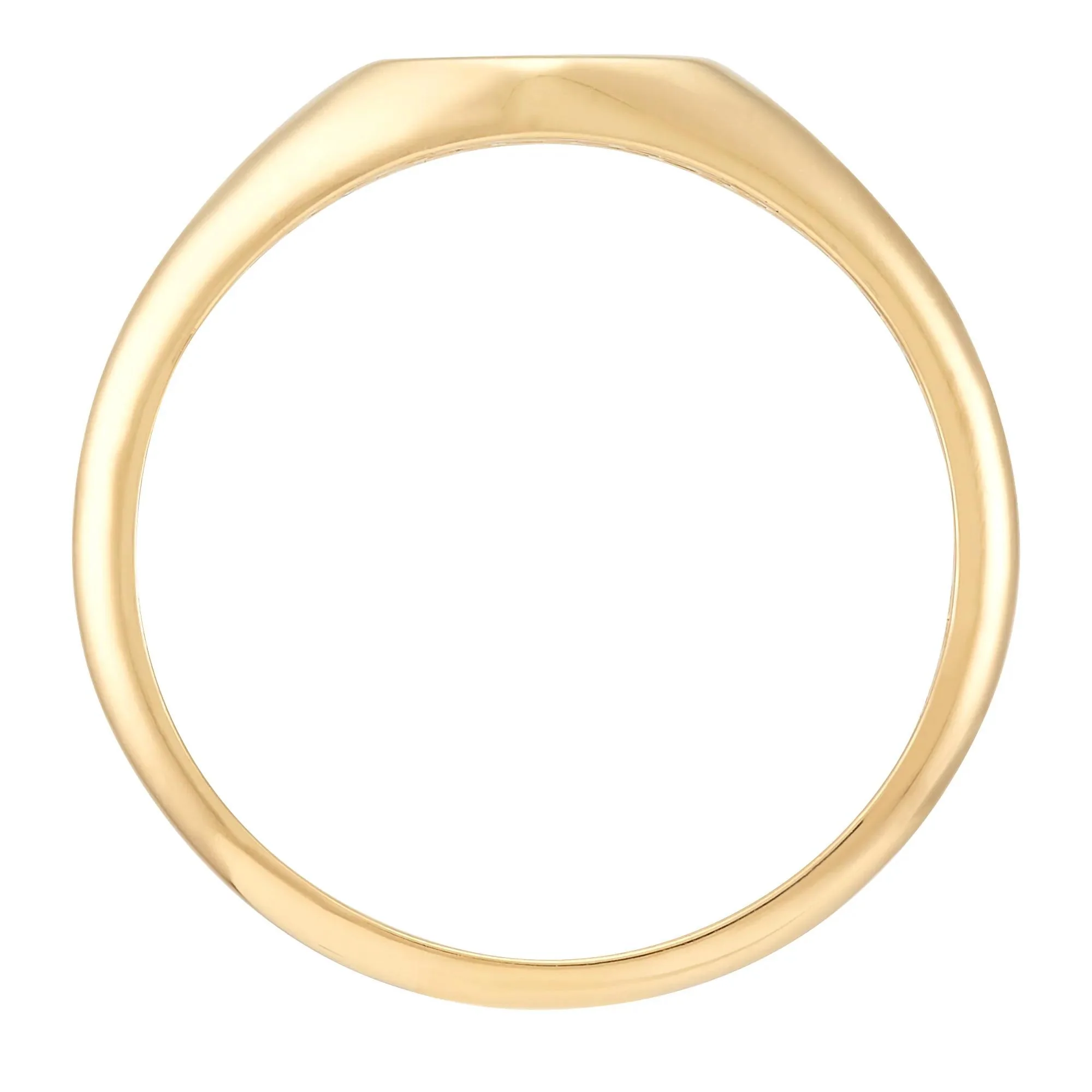 Polished Round Signet Ring 14K Yellow Gold Size 6.5 - Image 2