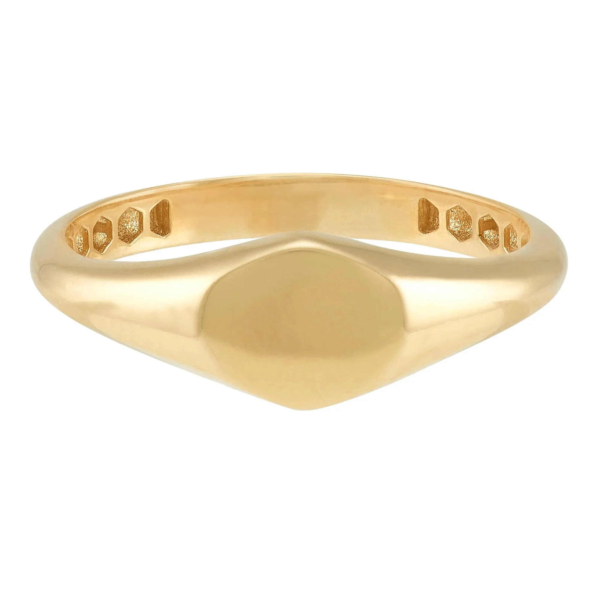 Polished Round Signet Ring 14K Yellow Gold Size 8.5