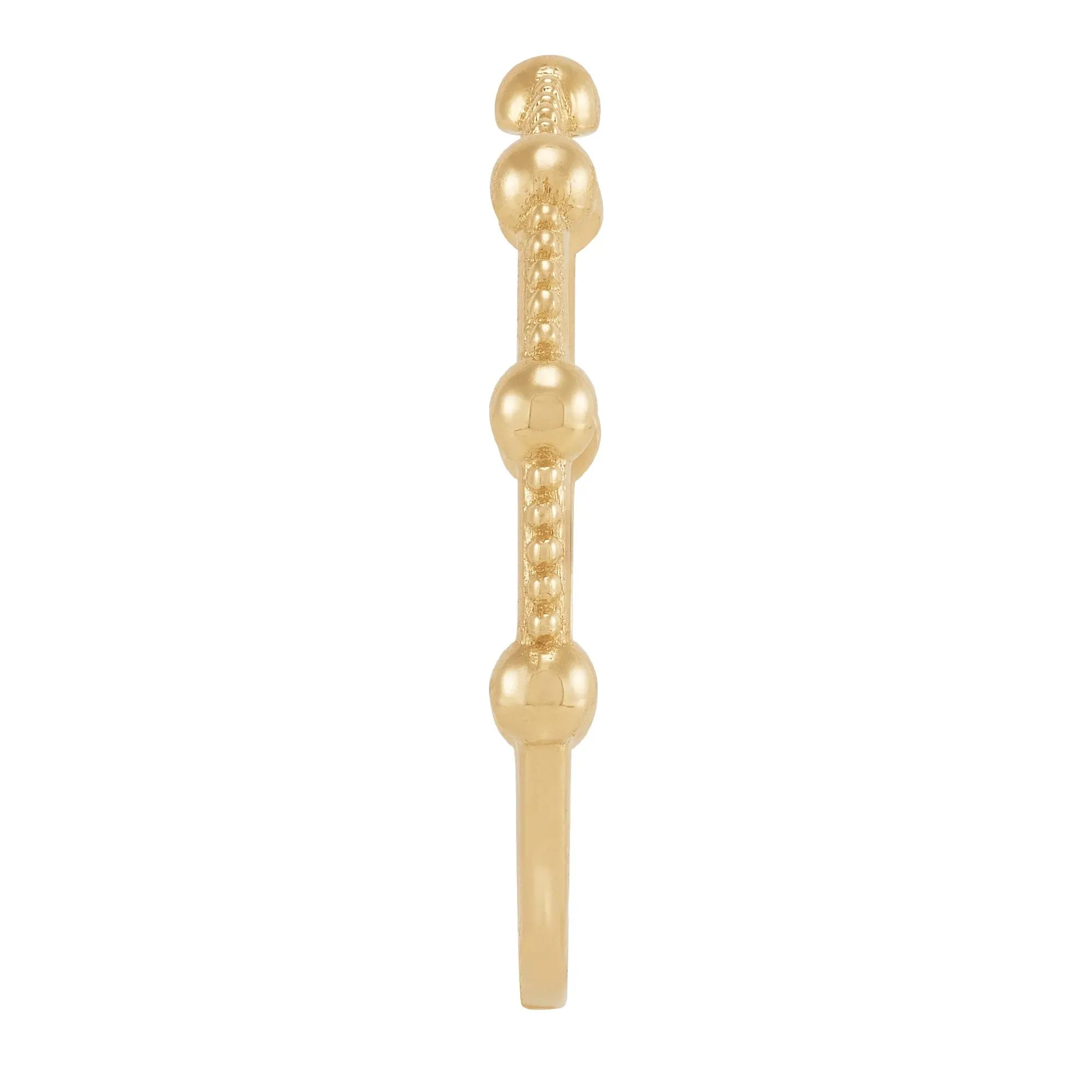 Station Bead Stack Ring 14K Yellow Gold Size 6 - Image 2
