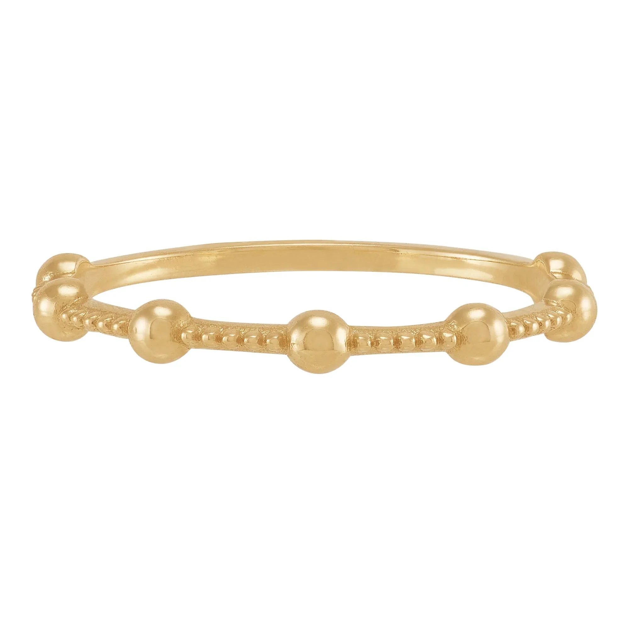 Station Bead Stack Ring 14K Yellow Gold Size 6.5