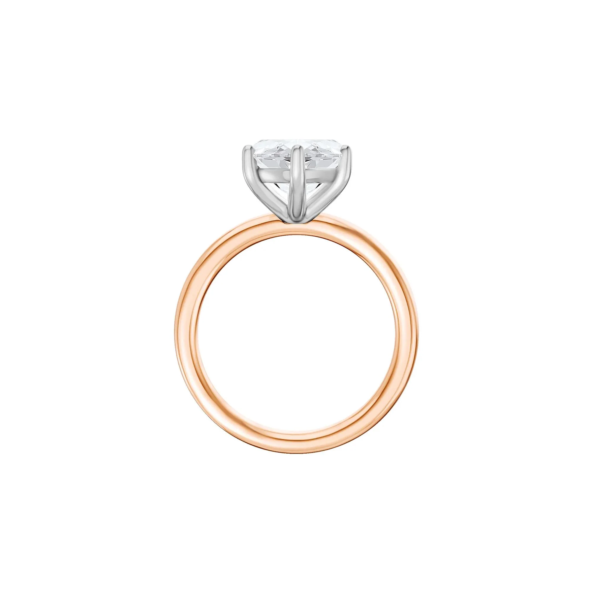 Lab Grown Diamond Marquise Solitaire Engagement Ring 14K Rose & White Gold (4 CT.) Size 10 2mm - Image 2