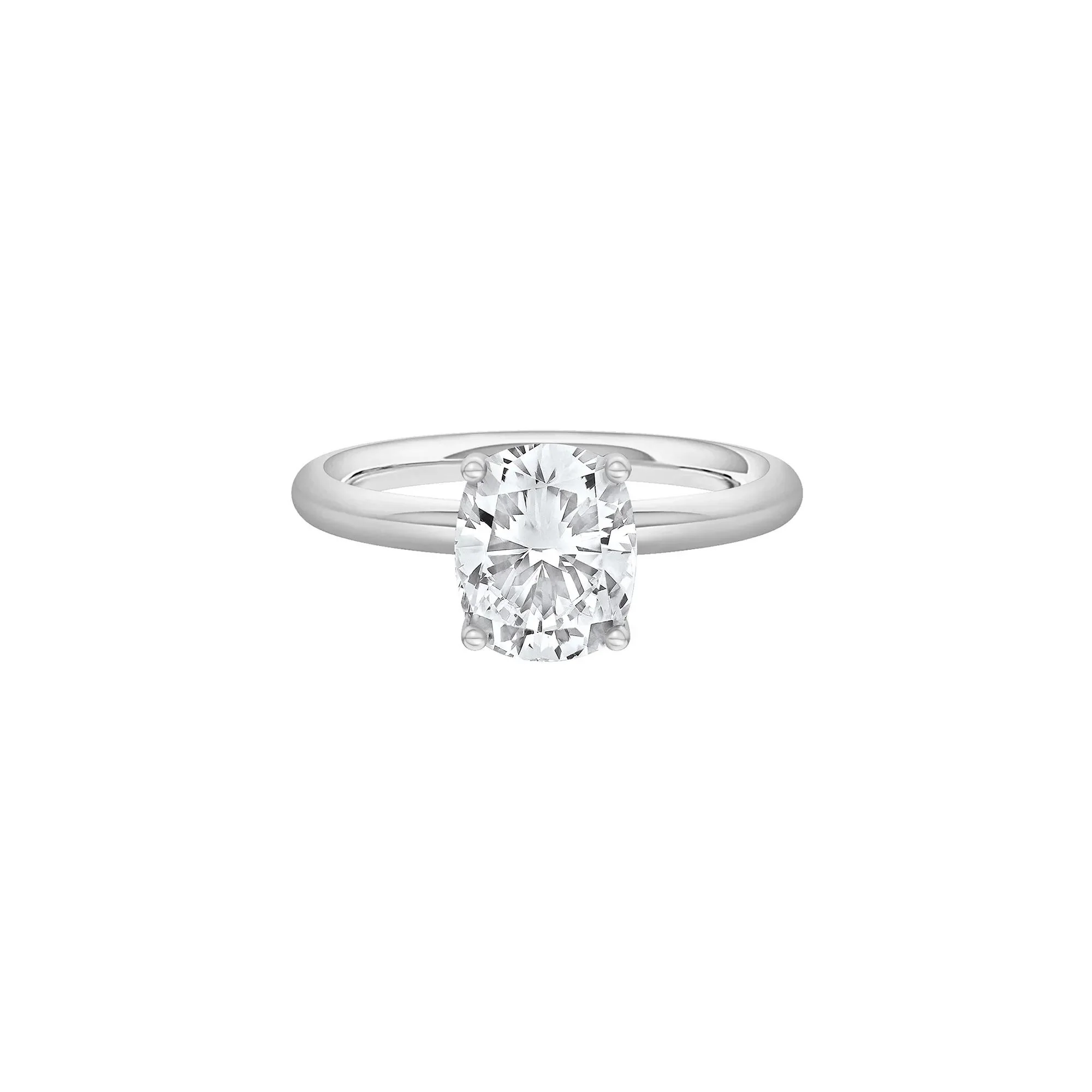 1/2 CT. Tw. Lab Grown Diamond Elongated Cushion-Cut Engagement Ring 14K White Gold Size 7.5 2mm