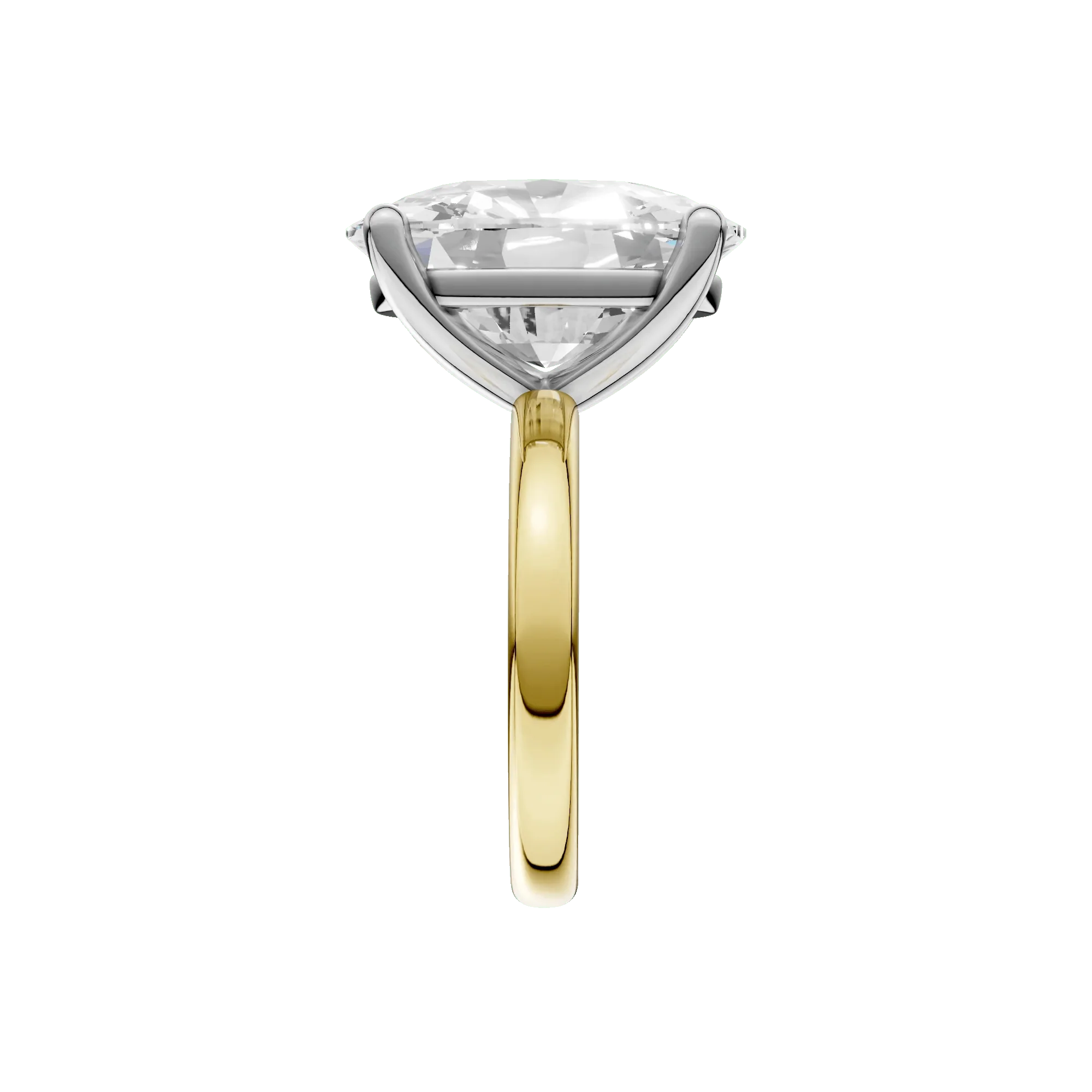 Lab Grown Diamond Elongated Cushion Solitaire Engagement Ring 14K Yellow & White Gold (10 CT.) Size 11 2mm - Image 4