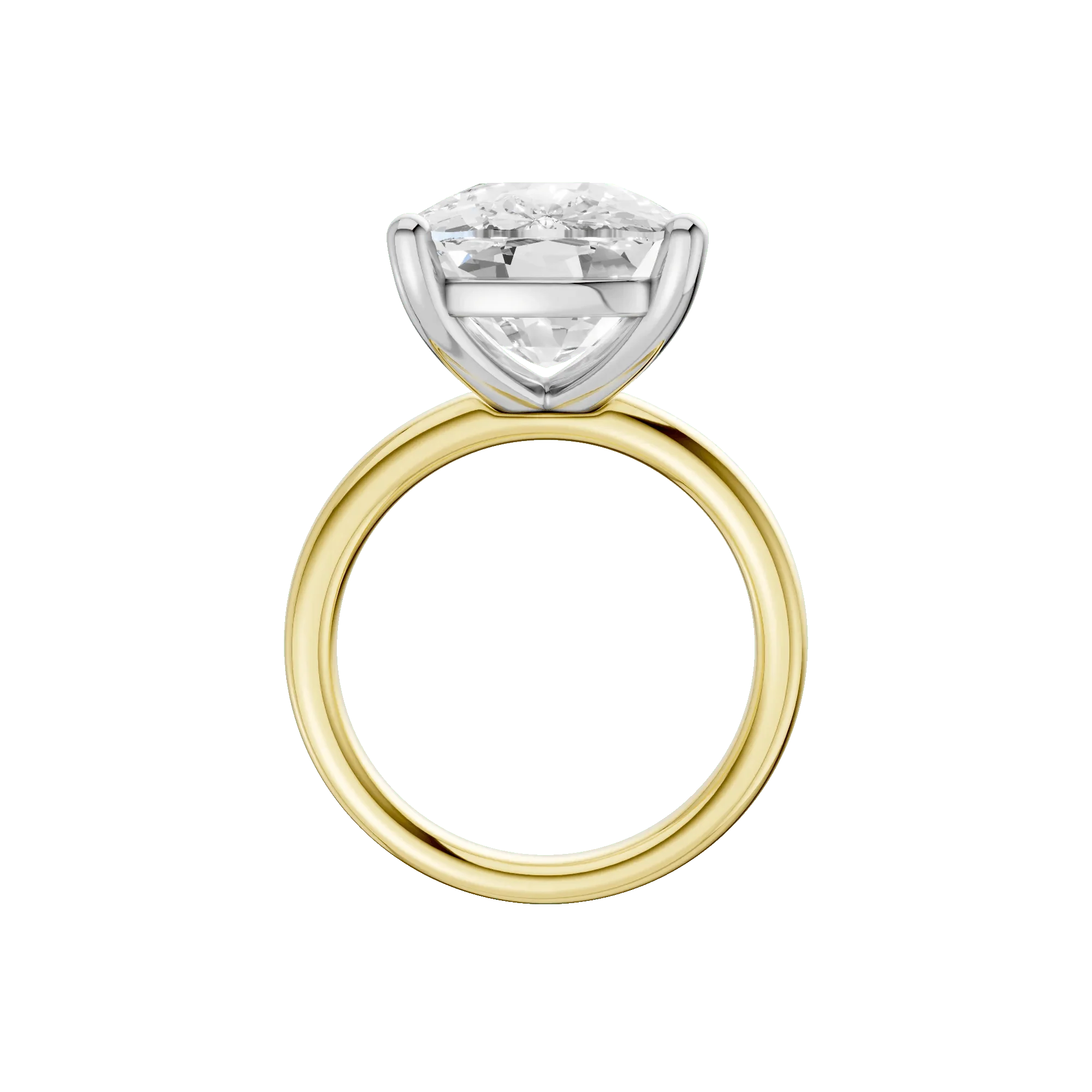 Lab Grown Diamond Elongated Cushion Solitaire Engagement Ring 14K Yellow & White Gold (10 CT.) Size 7.5 2mm - Image 3