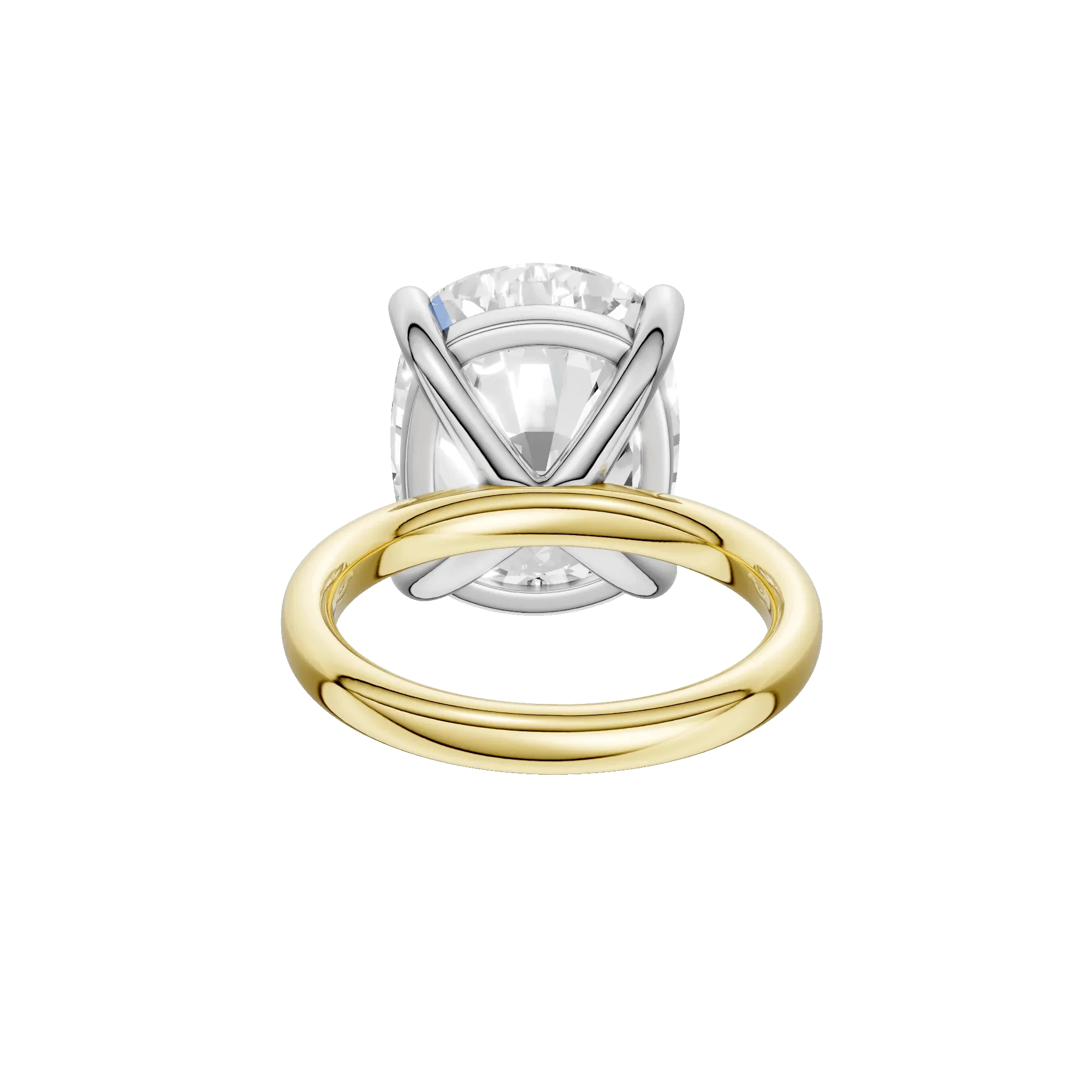 Lab Grown Diamond Elongated Cushion Solitaire Engagement Ring 14K Yellow & White Gold (10 CT.) Size 9 2mm - Image 5