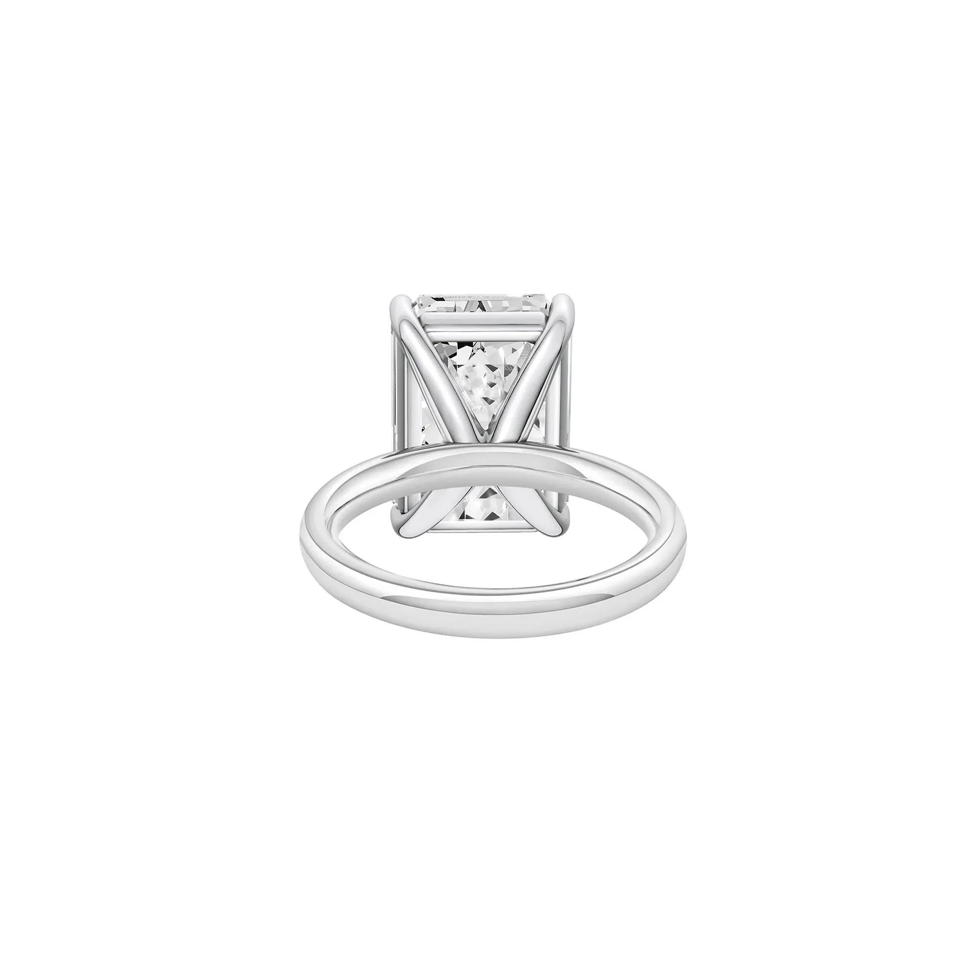 Lab Grown Diamond Emerald-Cut Solitaire Ring 14K White Gold (10 CT.) Size 7.5 2mm - Image 4