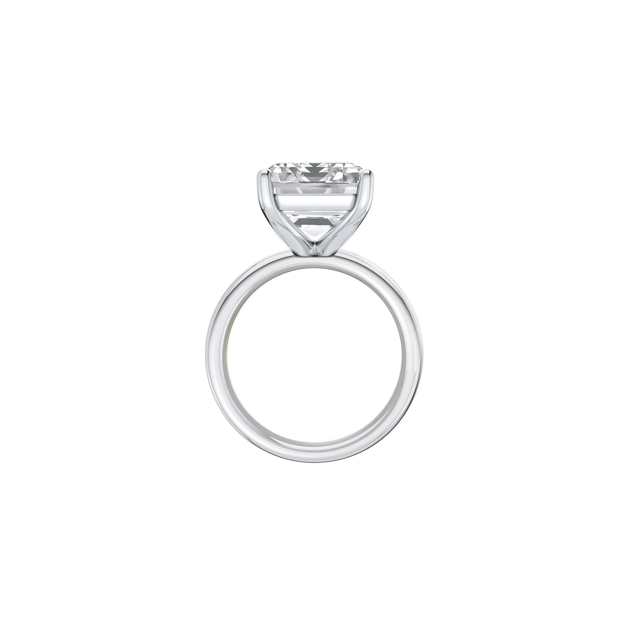 Lab Grown Diamond Emerald-Cut Solitaire Ring Platinum (10 CT.) White Size 11 2mm - Image 2