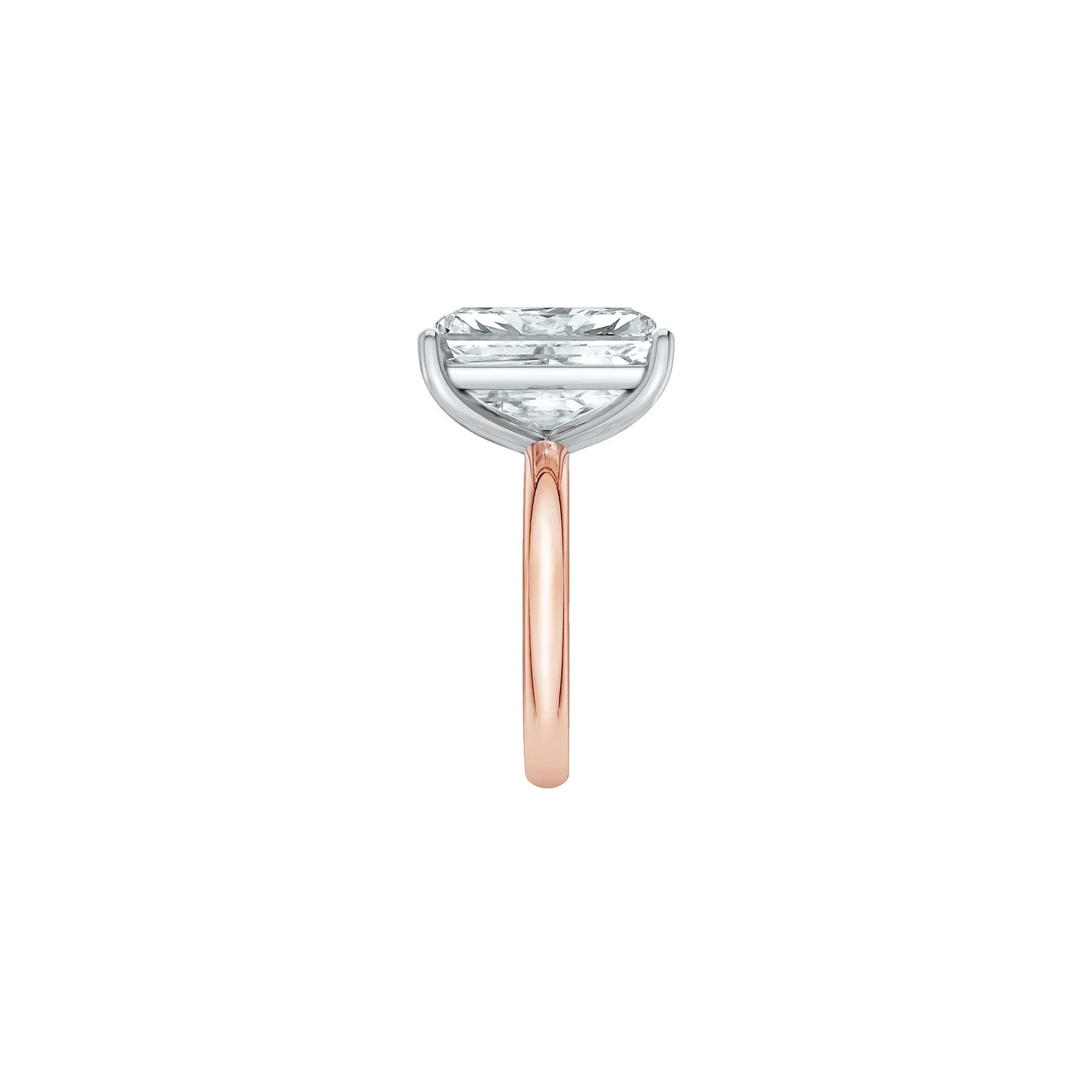 Lab Grown Diamond Radiant-Cut Solitaire Ring 14K Rose & White Gold (7 CT.) Size 4.5 2mm - Image 3