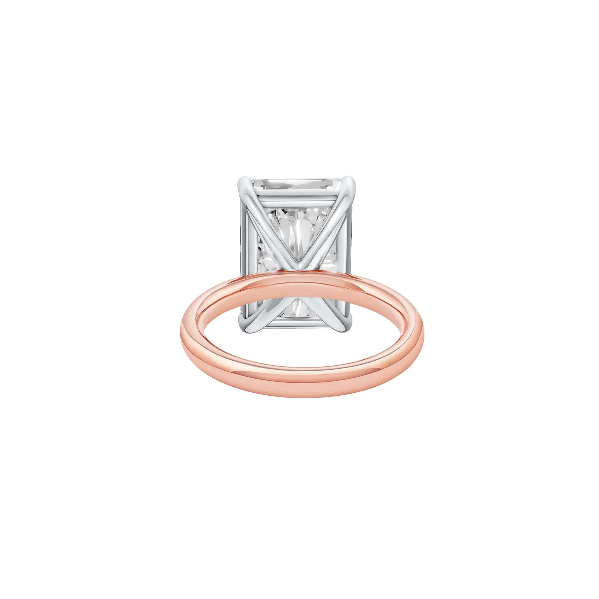 Lab Grown Diamond Radiant-Cut Solitaire Ring 14K Rose & White Gold (7 CT.) Size 6.5 2mm - Image 4