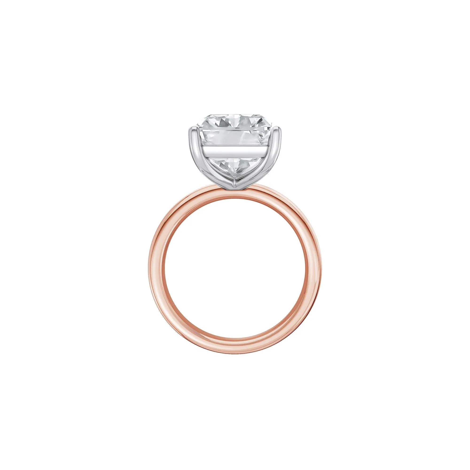 Lab Grown Diamond Radiant-Cut Solitaire Ring 14K Rose & White Gold (7 CT.) Size 8.5 2mm - Image 2