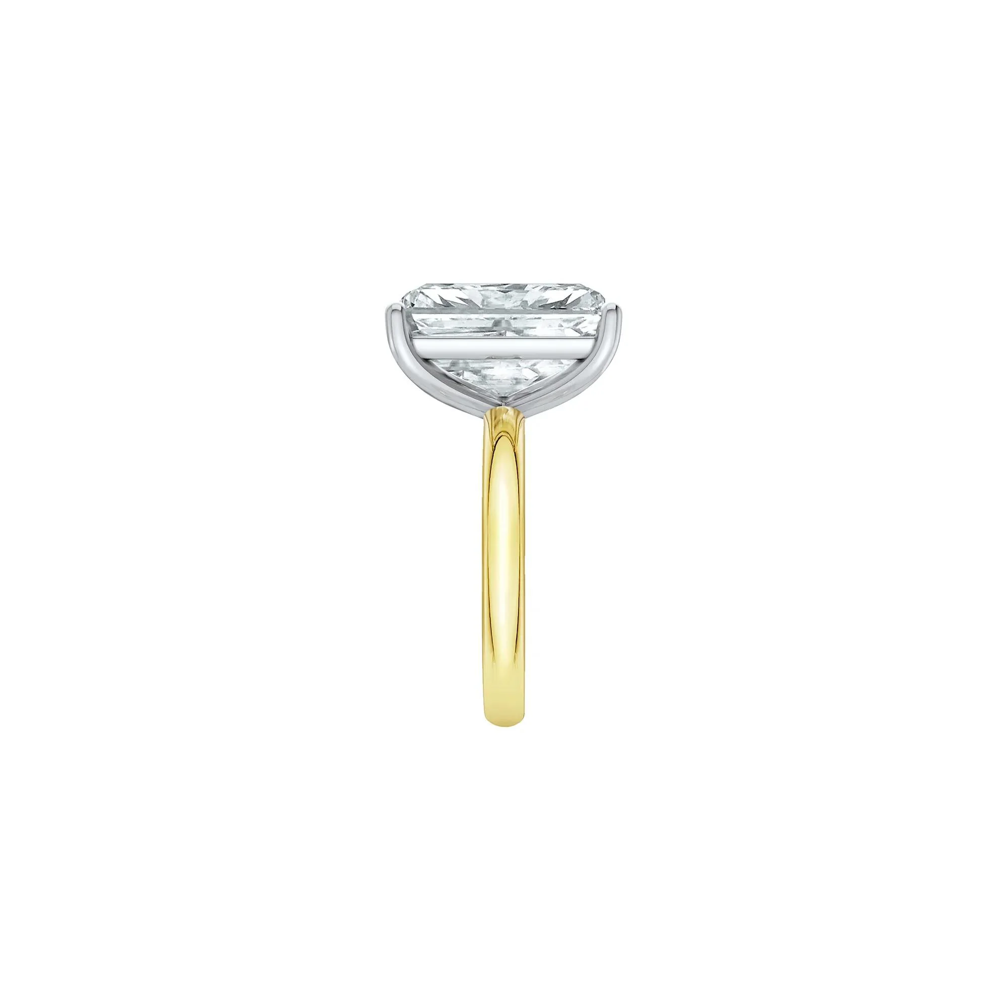 Lab Grown Diamond Radiant-Cut Solitaire Ring 14K Yellow & White Gold (7 CT.) Size 12 2mm - Image 2