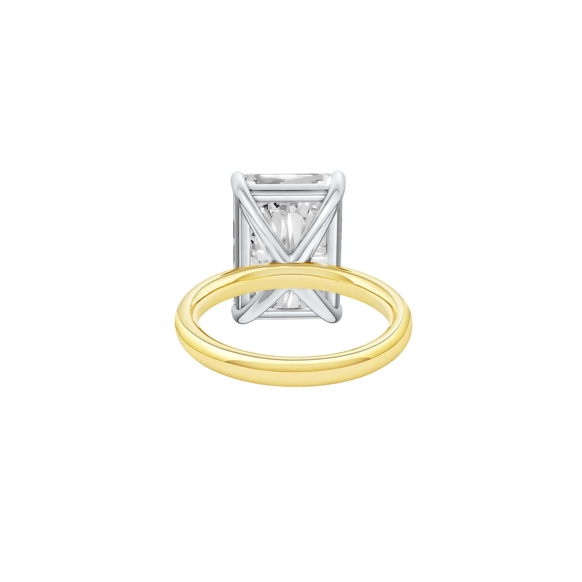 Lab Grown Diamond Radiant-Cut Solitaire Ring 14K Yellow & White Gold (7 CT.) Size 9.5 2mm - Image 3