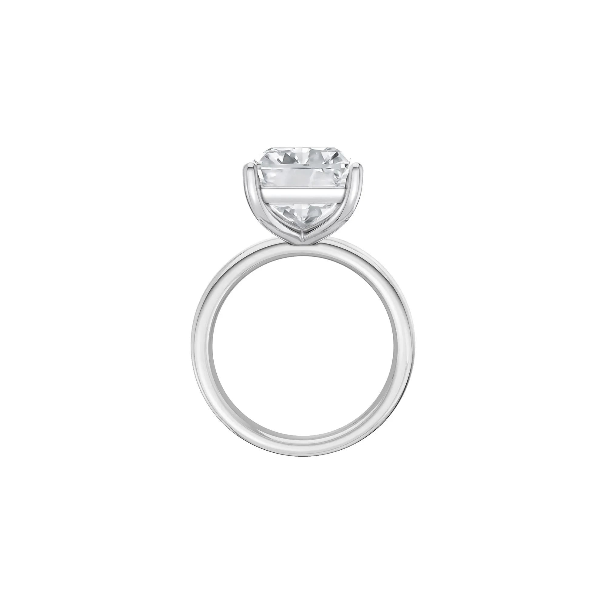 Lab Grown Diamond Radiant-Cut Solitaire Ring Platinum (7 CT.) White Size 6 2mm - Image 2